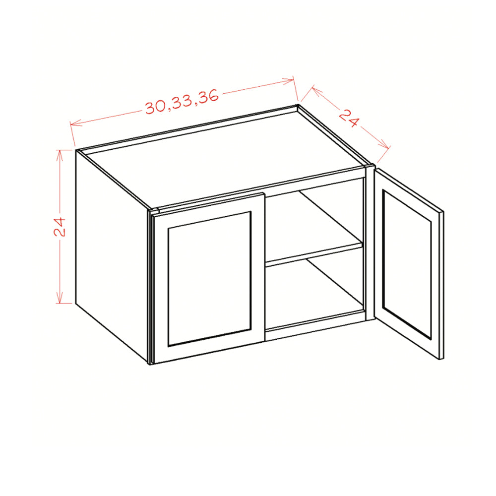 24'' Shaker Dove Wall Refrigerator Cabinets