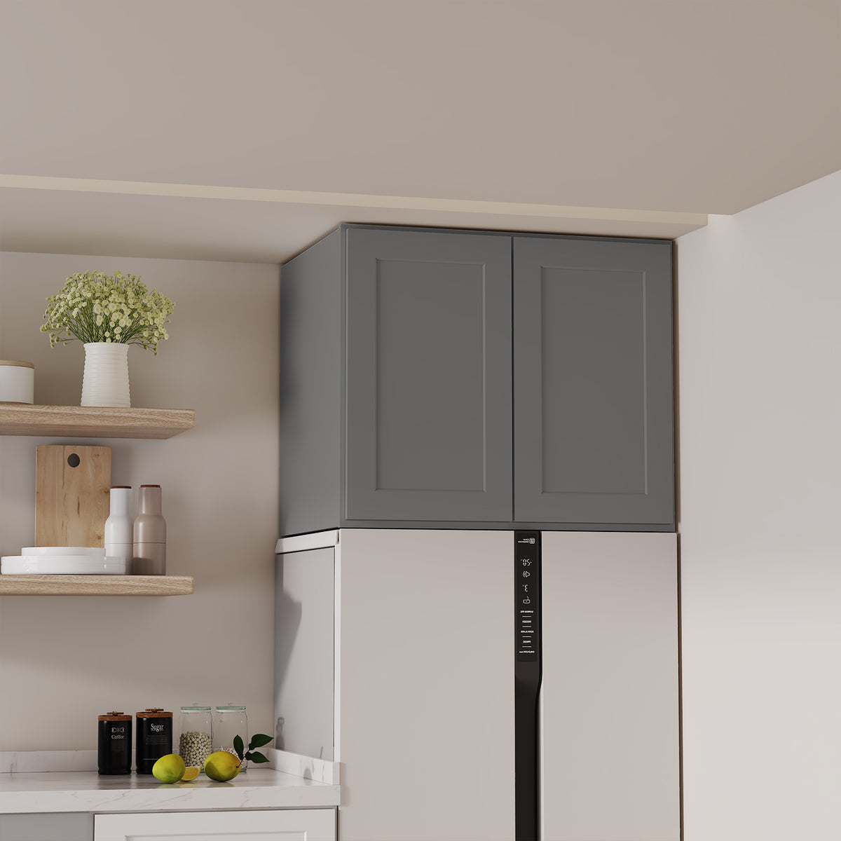 W6 Series Plywood Ready to Assemble Kitchen Wall Cabinets with 2 Doors-4