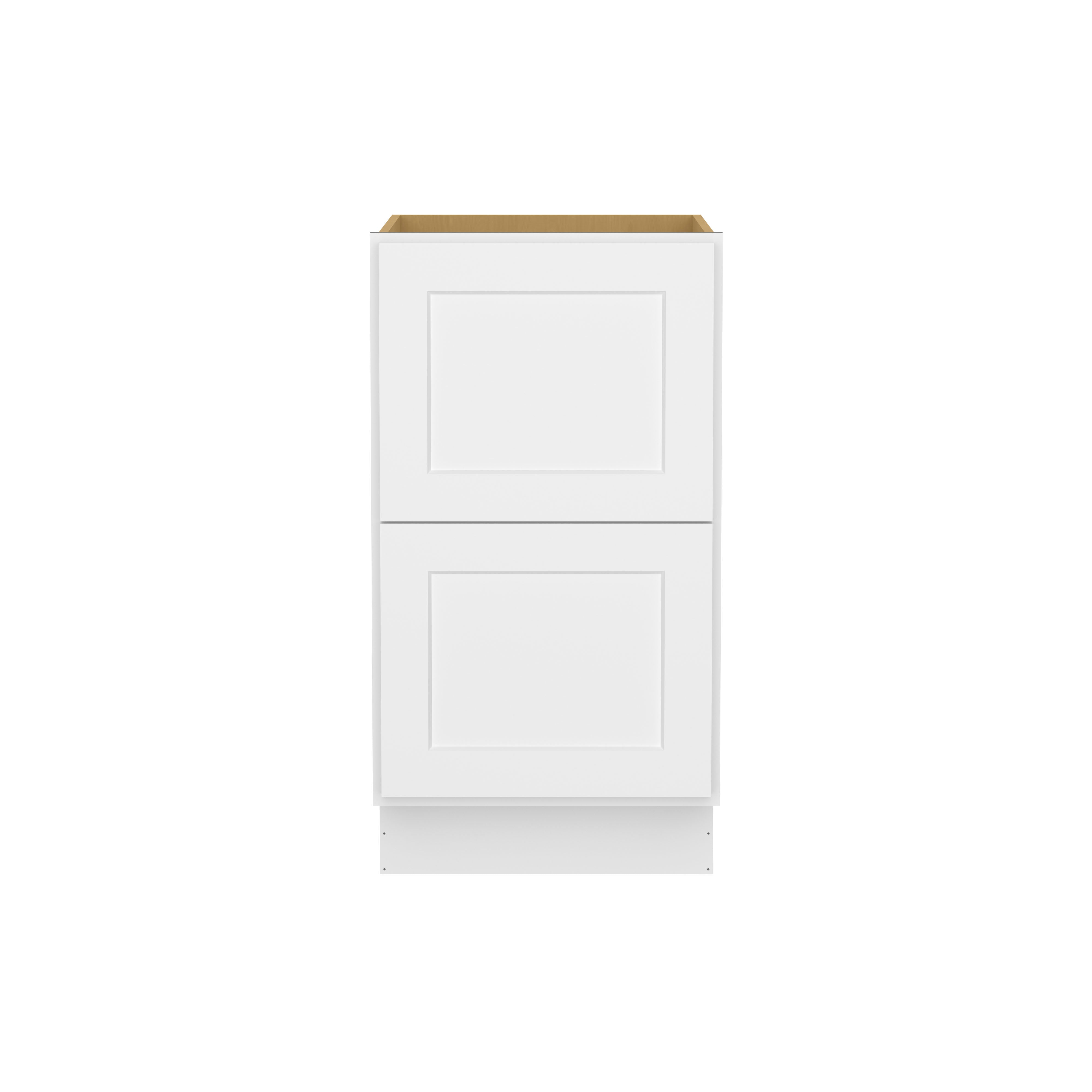 Easy DIY 18 in. W x 24 in. D x 34.5 in. H in Shaker White Ready to Assemble Drawer Base Kitchen Cabinet with 2-Drawers