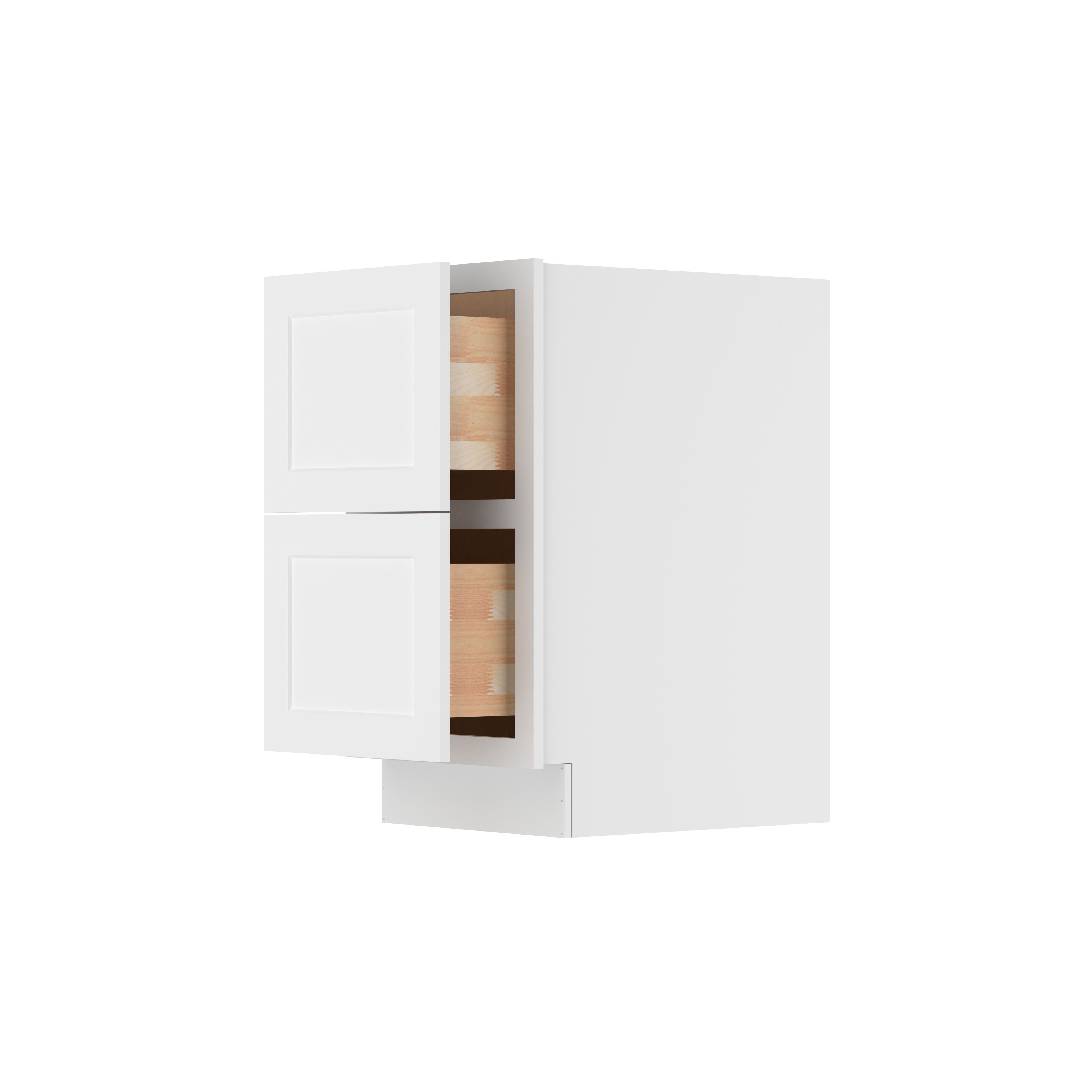 Easy DIY 18 in. W x 24 in. D x 34.5 in. H in Shaker White Ready to Assemble Drawer Base Kitchen Cabinet with 2-Drawers
