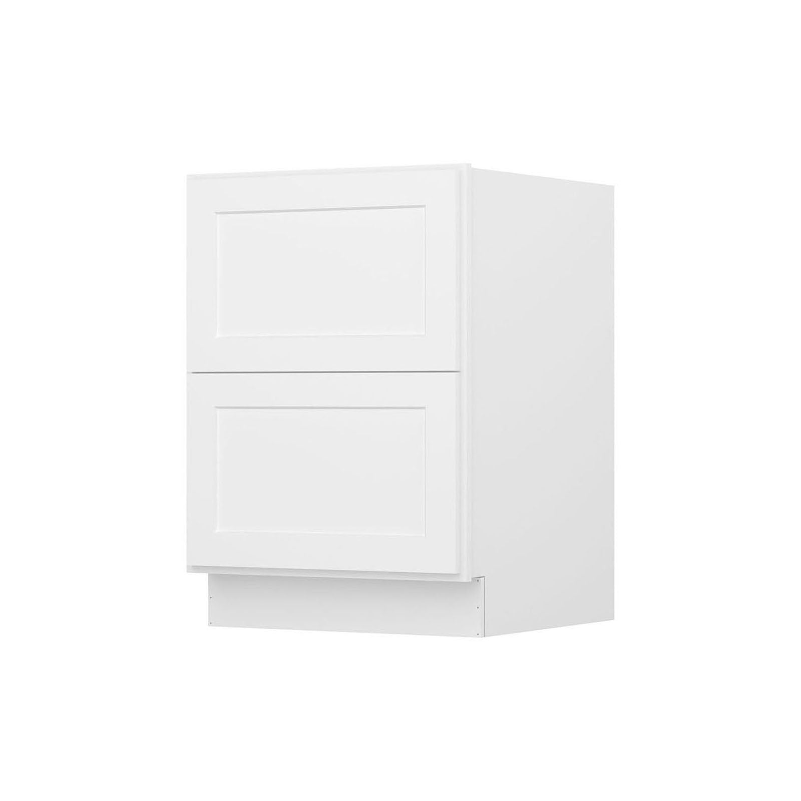Easy-DIY 24-in W x 24-in D x 34.5-in H in Shaker White Ready to Assemble Drawer Base Kitchen Cabinet with 2 Drawers