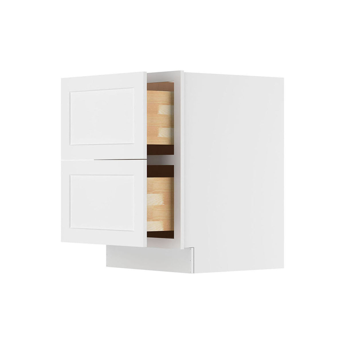 Easy-DIY 24-in W x 24-in D x 34.5-in H in Shaker White Ready to Assemble Drawer Base Kitchen Cabinet with 2 Drawers