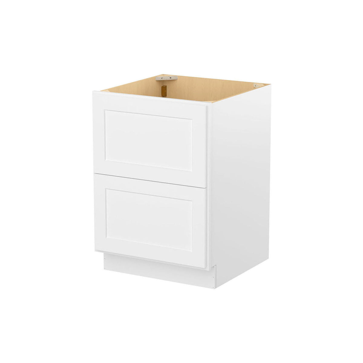 Easy-DIY 24-in W x 24-in D x 34.5-in H in Shaker White Ready to Assemble Drawer Base Kitchen Cabinet with 2 Drawers