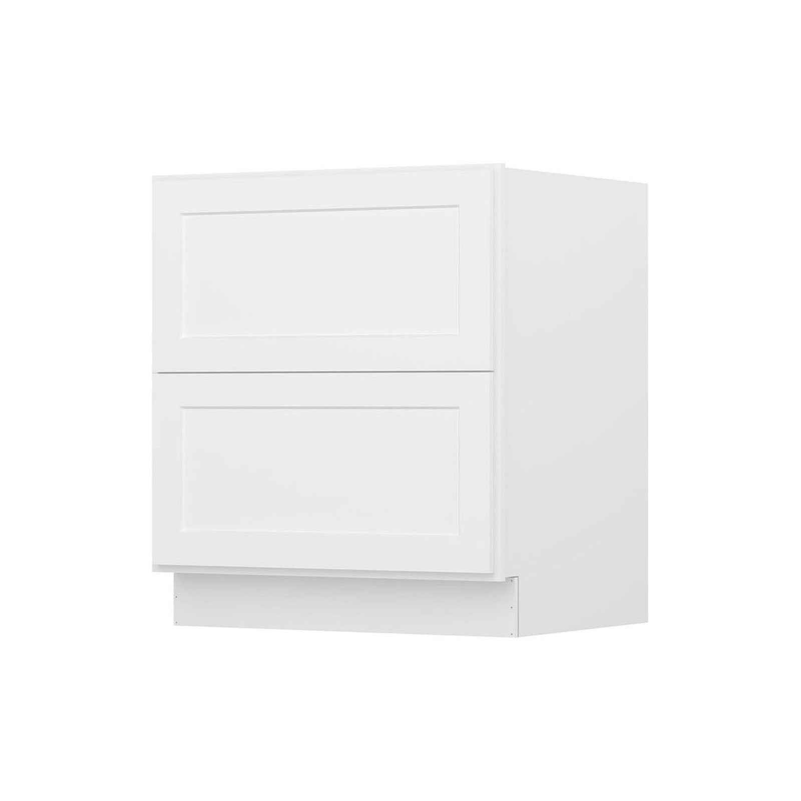 Easy-DIY 30-in W x 24-in D x 34.5-in H in Shaker White Ready to Assemble Drawer Base Kitchen Cabinet with 2 Drawers