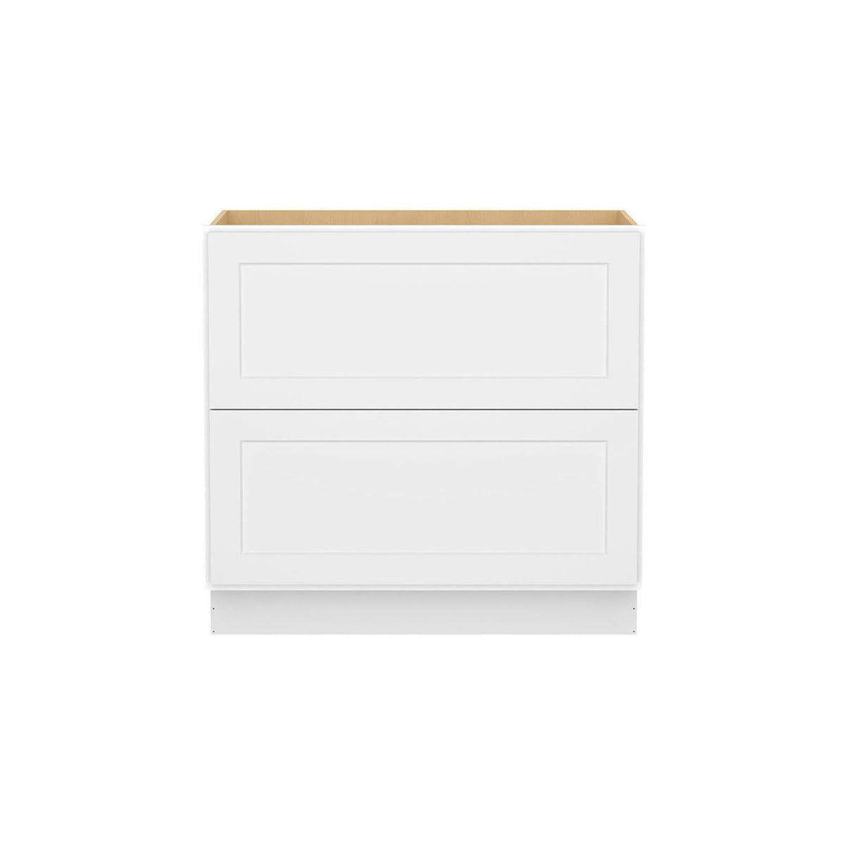 Easy-DIY 36-in W x 24-in D x 34.5-in H in Shaker White Ready to Assemble Drawer Base Kitchen Cabinet with 2 Drawers