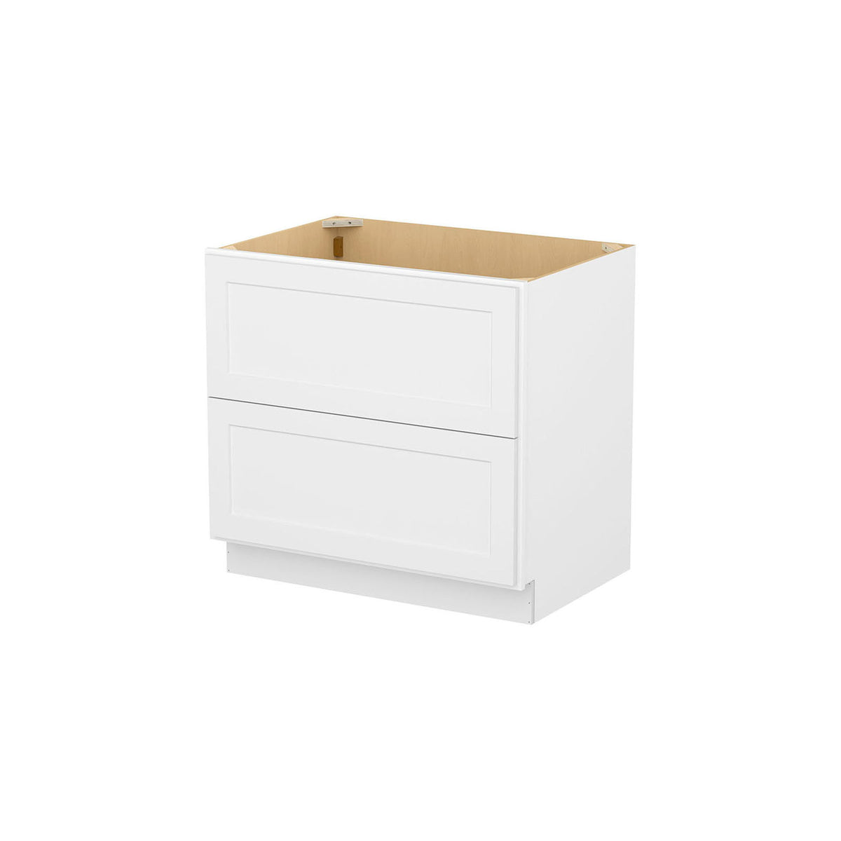 Easy-DIY 36-in W x 24-in D x 34.5-in H in Shaker White Ready to Assemble Drawer Base Kitchen Cabinet with 2 Drawers
