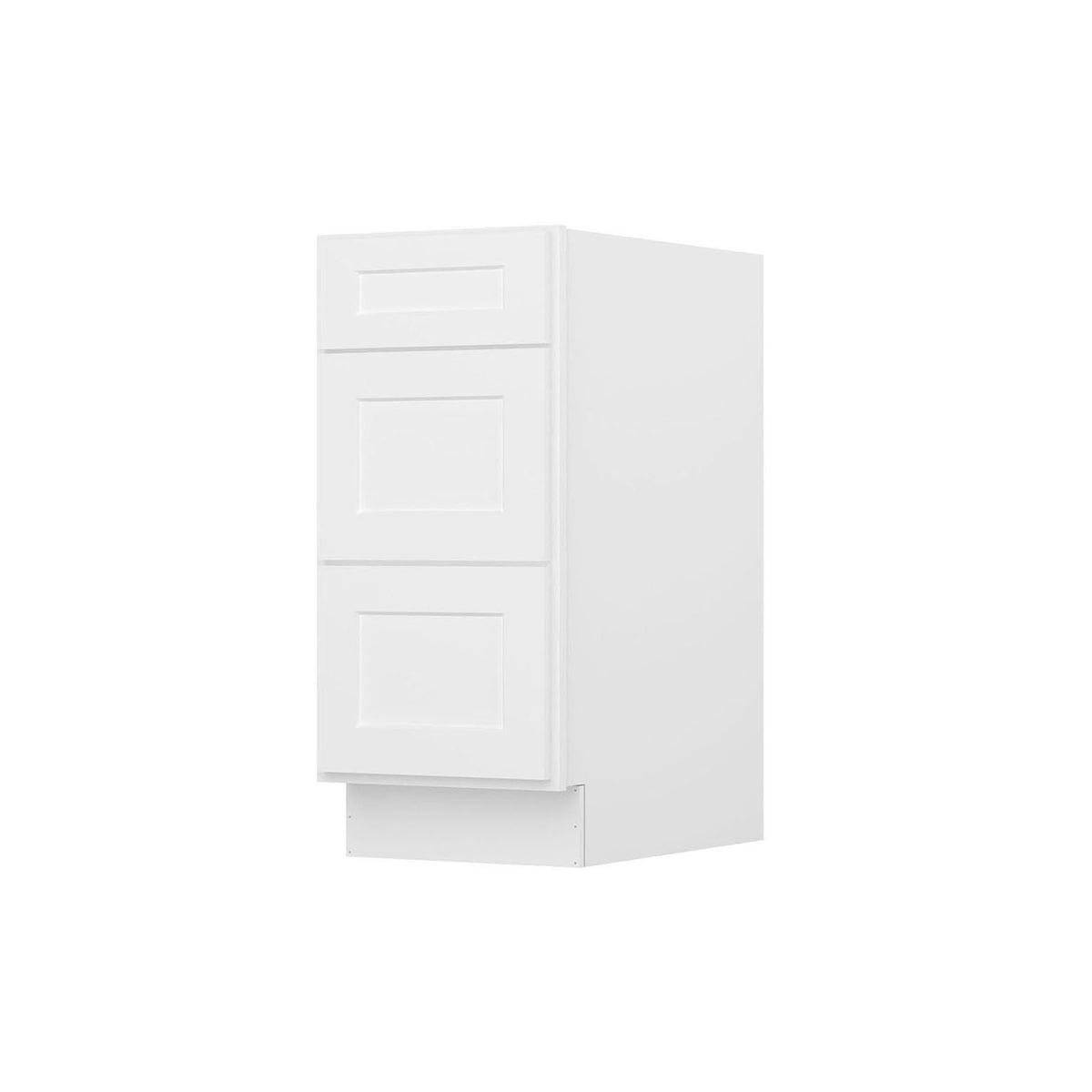 Easy-DIY 15-in W x 24-in D x 34.5-in H in Shaker White Ready to Assemble Drawer Base Kitchen Cabinet With 3-Drawers