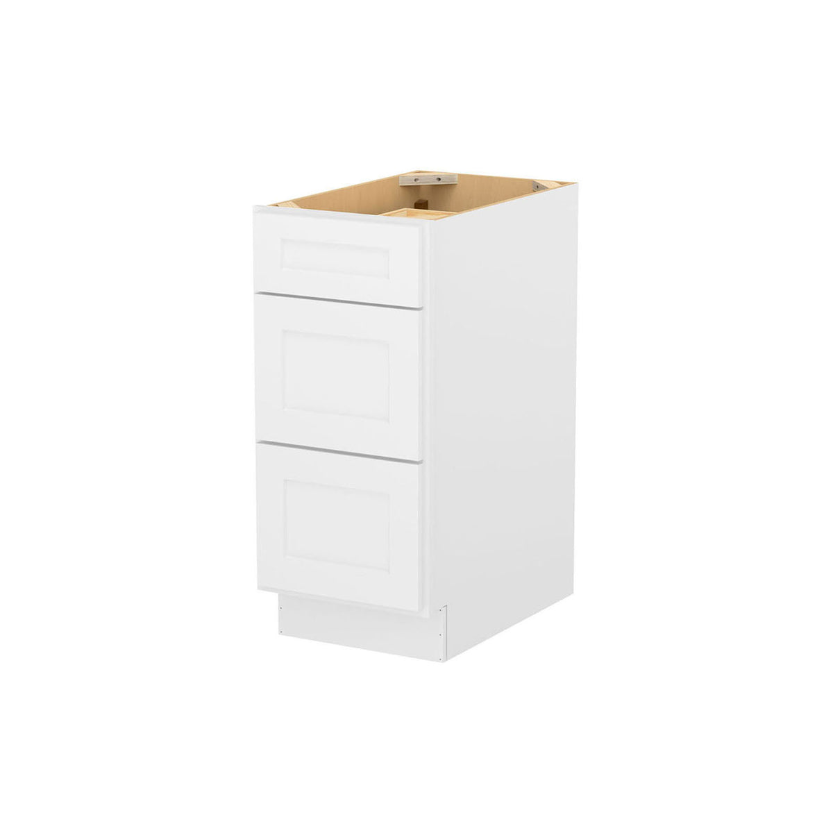 Easy-DIY 15-in W x 24-in D x 34.5-in H in Shaker White Ready to Assemble Drawer Base Kitchen Cabinet With 3-Drawers