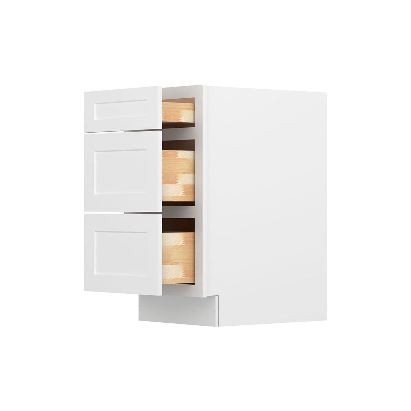 Easy-DIY 18-in W x 24-in D x 34.5-in H in Shaker White Ready to Assemble Drawer Base Kitchen Cabinet With 3-Drawers