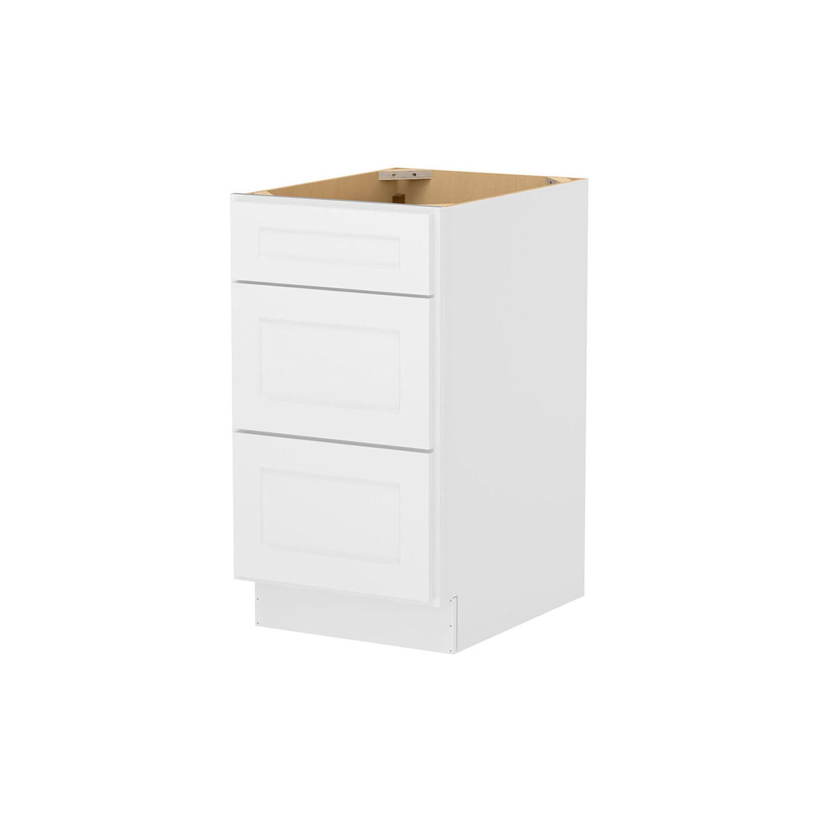 Easy-DIY 18-in W x 24-in D x 34.5-in H in Shaker White Ready to Assemble Drawer Base Kitchen Cabinet With 3-Drawers