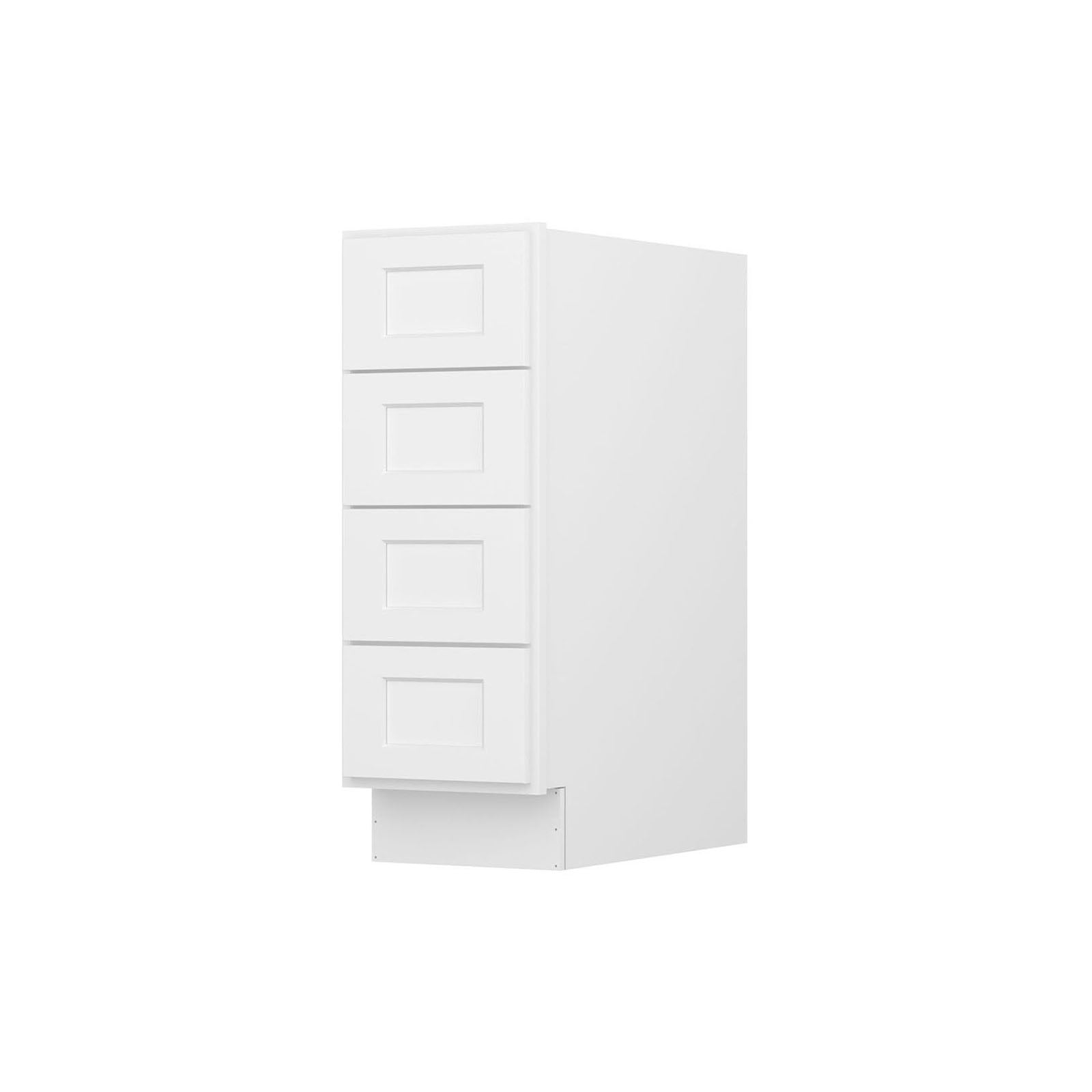 Easy-DIY 12-in W x 24-in D x 34.5-in H in Shaker White Ready to Assemble Drawer Base Kitchen Cabinet With 4-Drawers