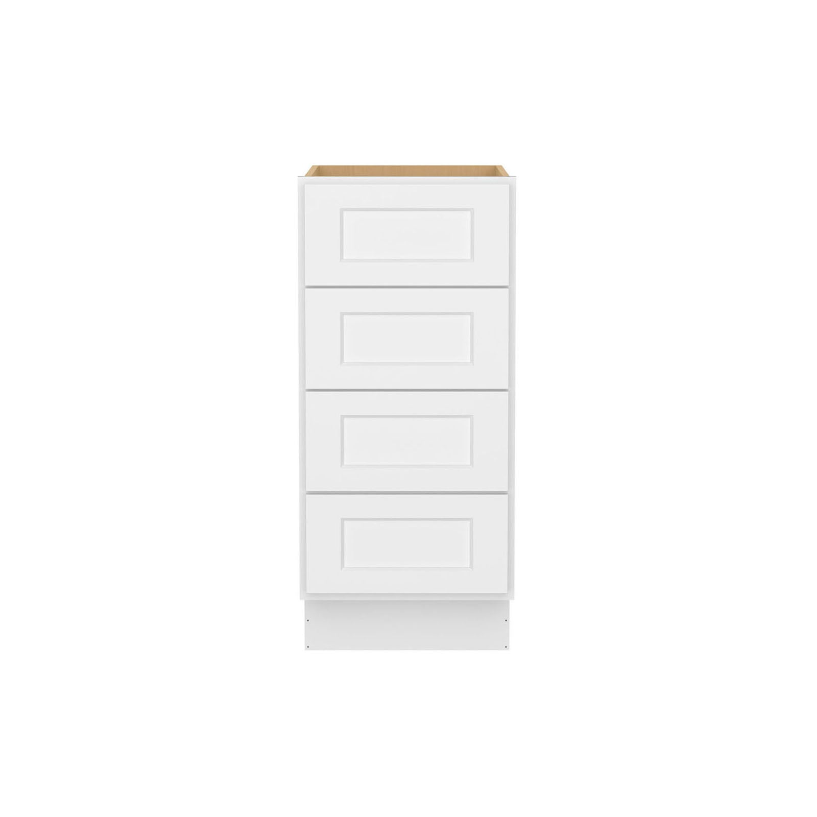 Easy-DIY 15-in W x 24-in D x 34.5-in H in Shaker White Ready to Assemble Drawer Base Kitchen Cabinet With 4-Drawers
