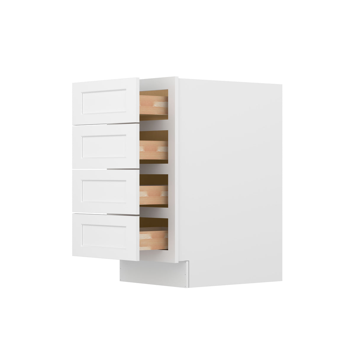 Easy-DIY 18 in. W x 24 in. D x 34.5 in. H in Shaker White Ready to Assemble Drawer Base Kitchen Cabinet With 4-Drawers