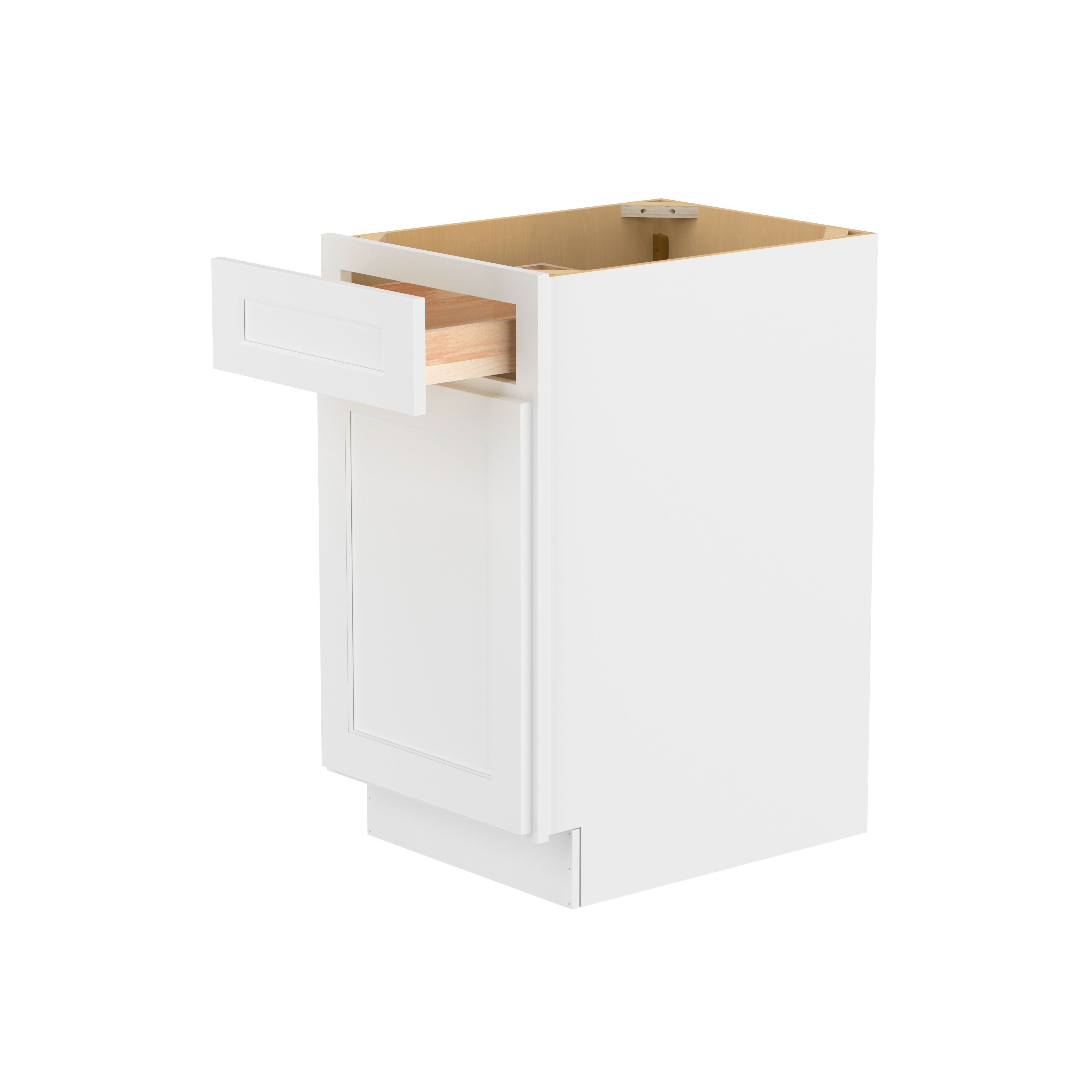 Easy-DIY 18-in W x 24-in D x 34.5-in H in Shaker White Ready to Assemble Drawer Base Kitchen Cabinet with 1 Door