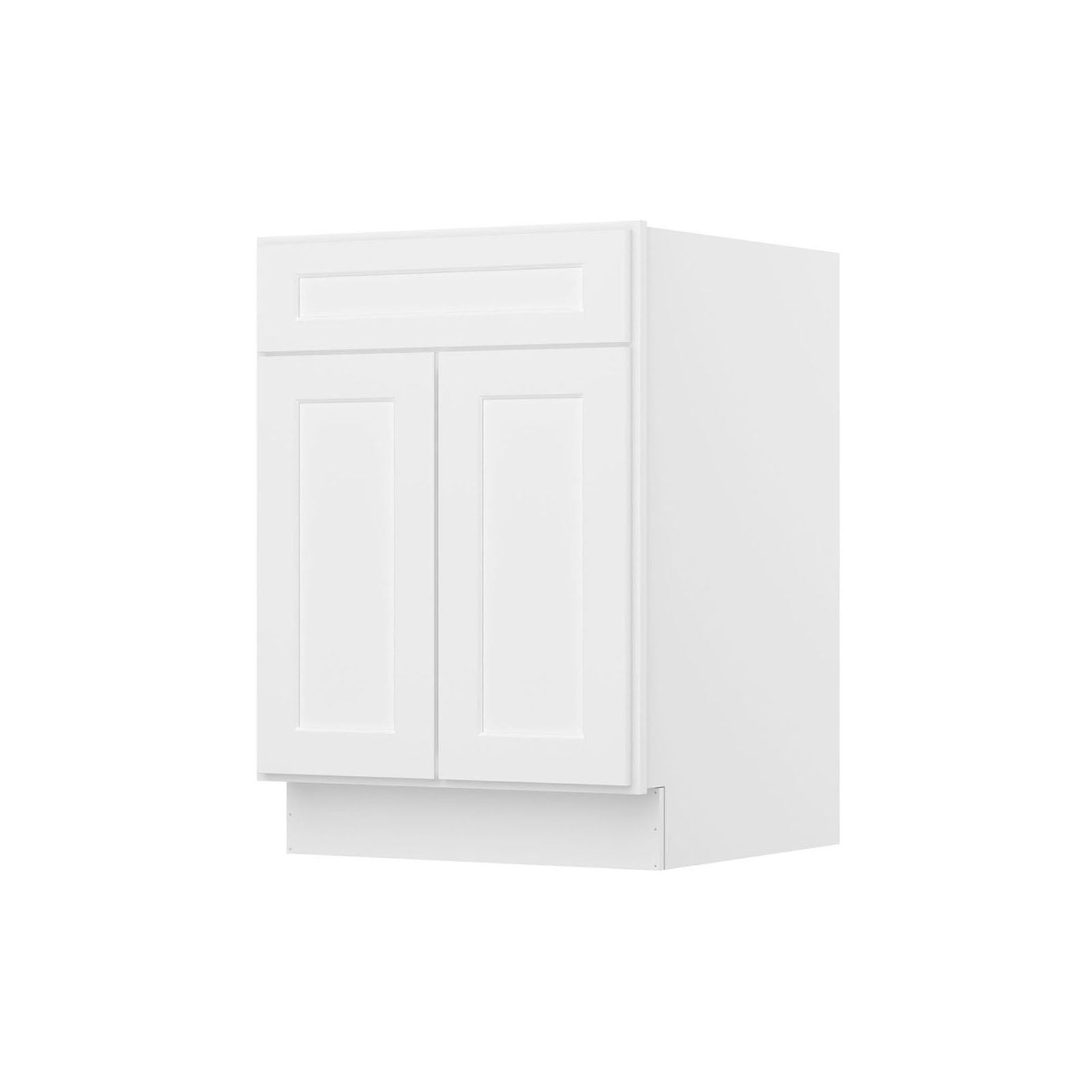Easy-DIY 24-in W x 24-in D x 34.5-in H in Shaker White Ready to Assemble Drawer Base Kitchen Cabinet with 2 Doors