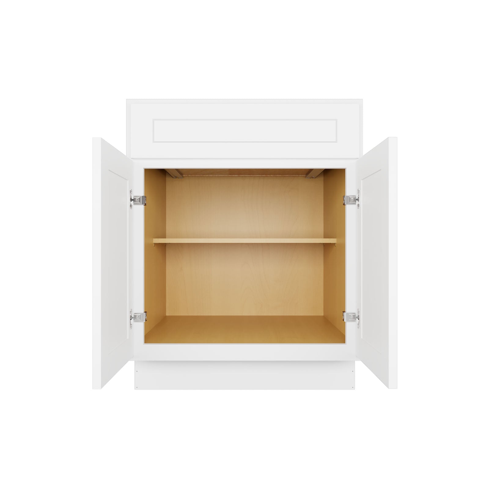 Easy-DIY 27-in W x 24-in D x 34.5-in H in Shaker White Ready to Assemble Drawer Base Kitchen Cabinet With 2 Doors