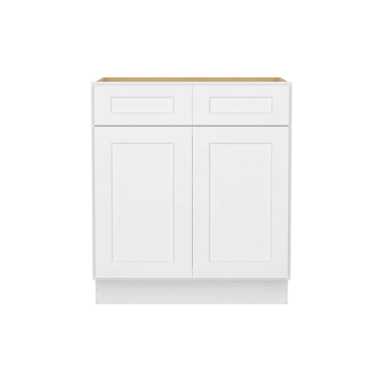 Easy-DIY 30-in W x 24-in D x 34.5-in H in Shaker White Ready to Assemble Drawer Base Kitchen Cabinet with 2 Door