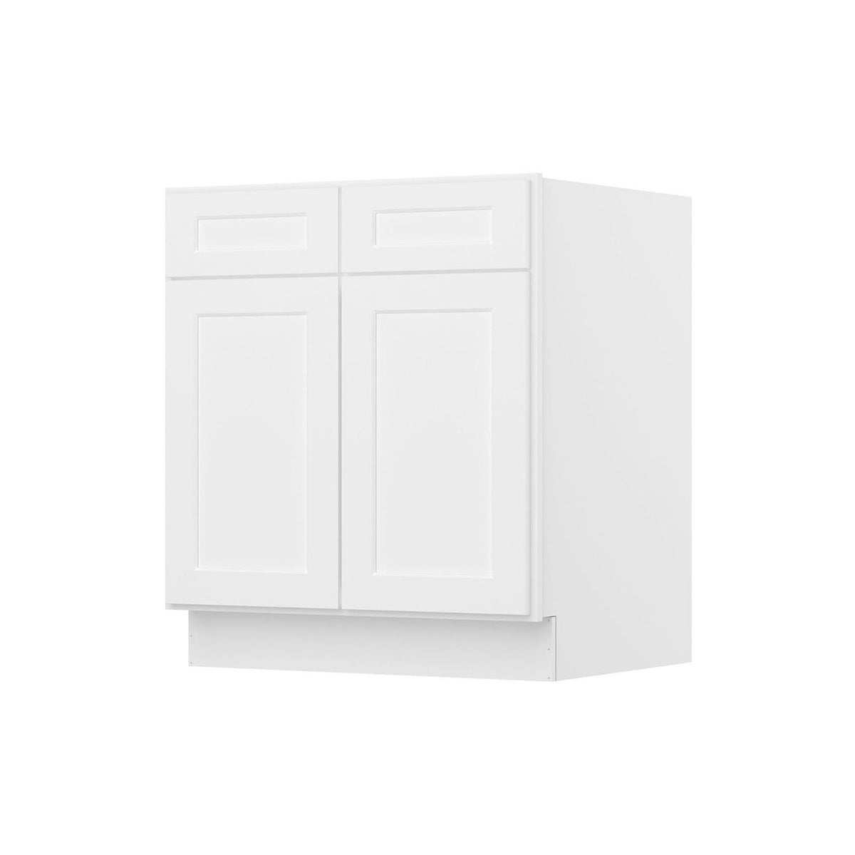 Easy-DIY 30-in W x 24-in D x 34.5-in H in Shaker White Ready to Assemble Drawer Base Kitchen Cabinet with 2 Door