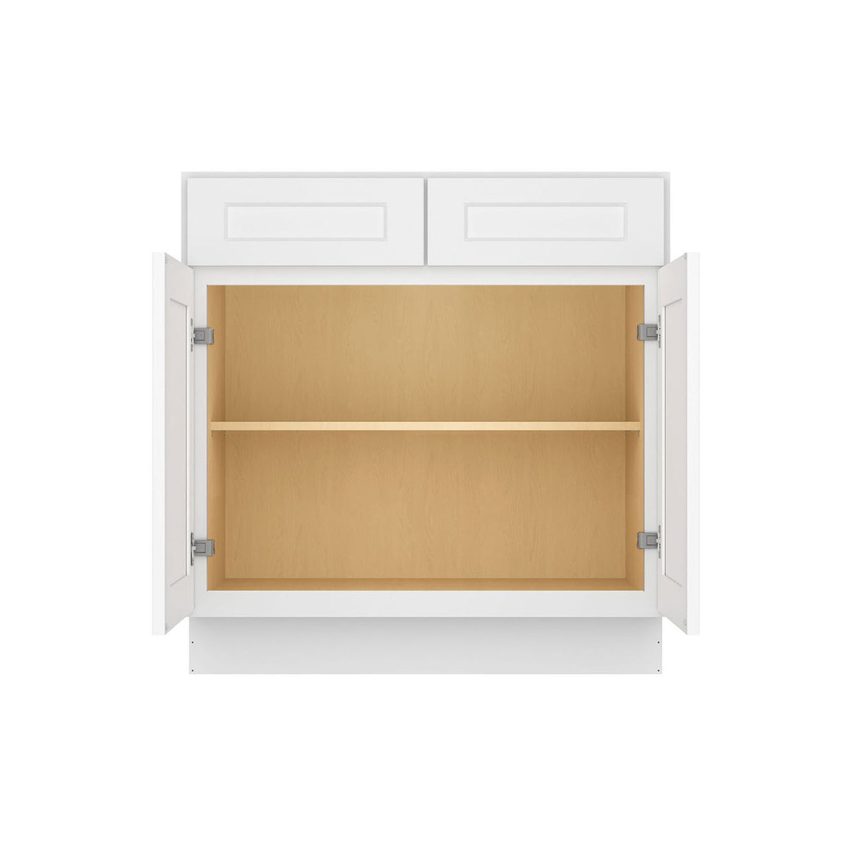 Easy-DIY 33-in W x 24-in D x 34.5-in H in Shaker White Ready to Assemble Drawer Base Kitchen Cabinet with 2 Doors