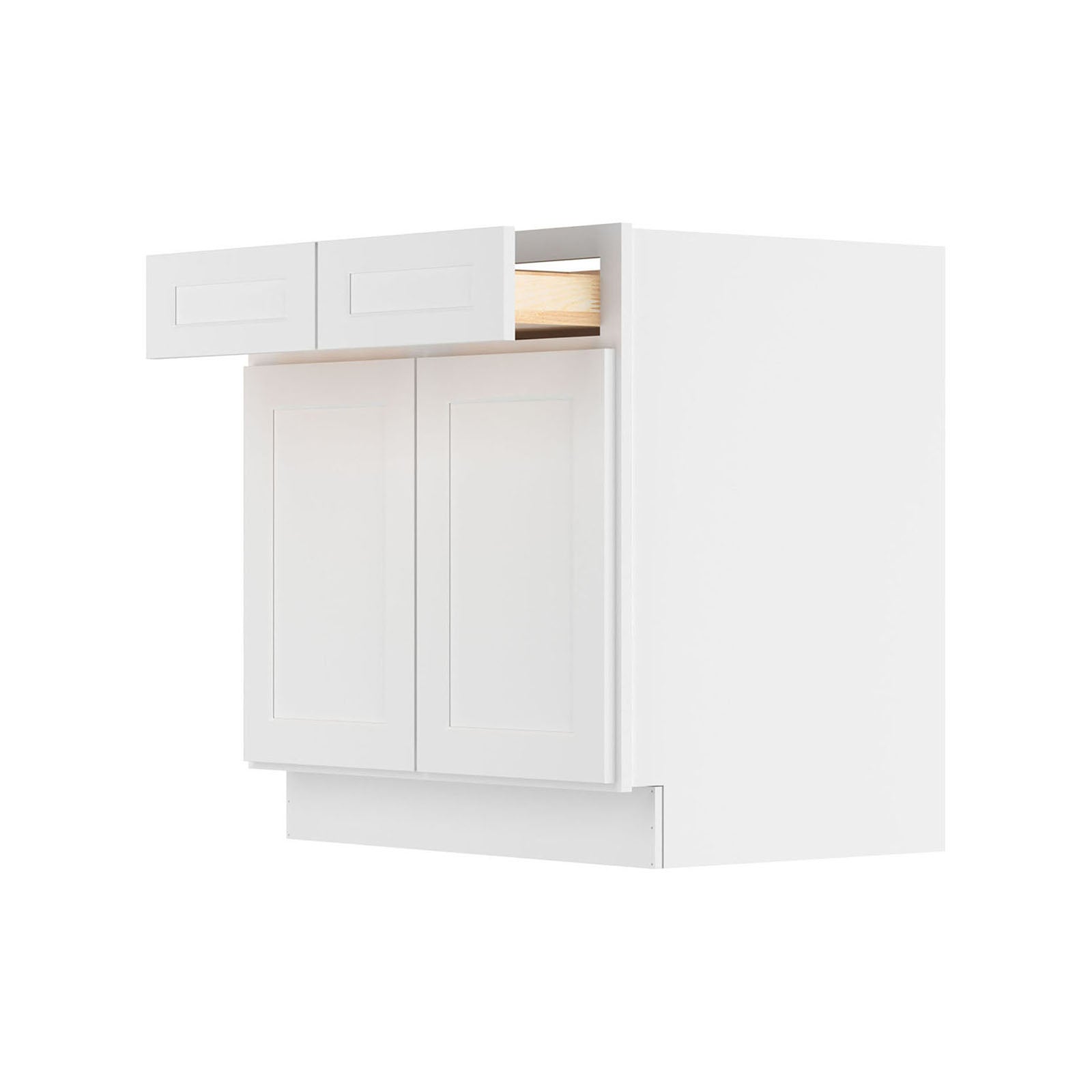 Easy-DIY 33-in W x 24-in D x 34.5-in H in Shaker White Ready to Assemble Drawer Base Kitchen Cabinet with 2 Doors