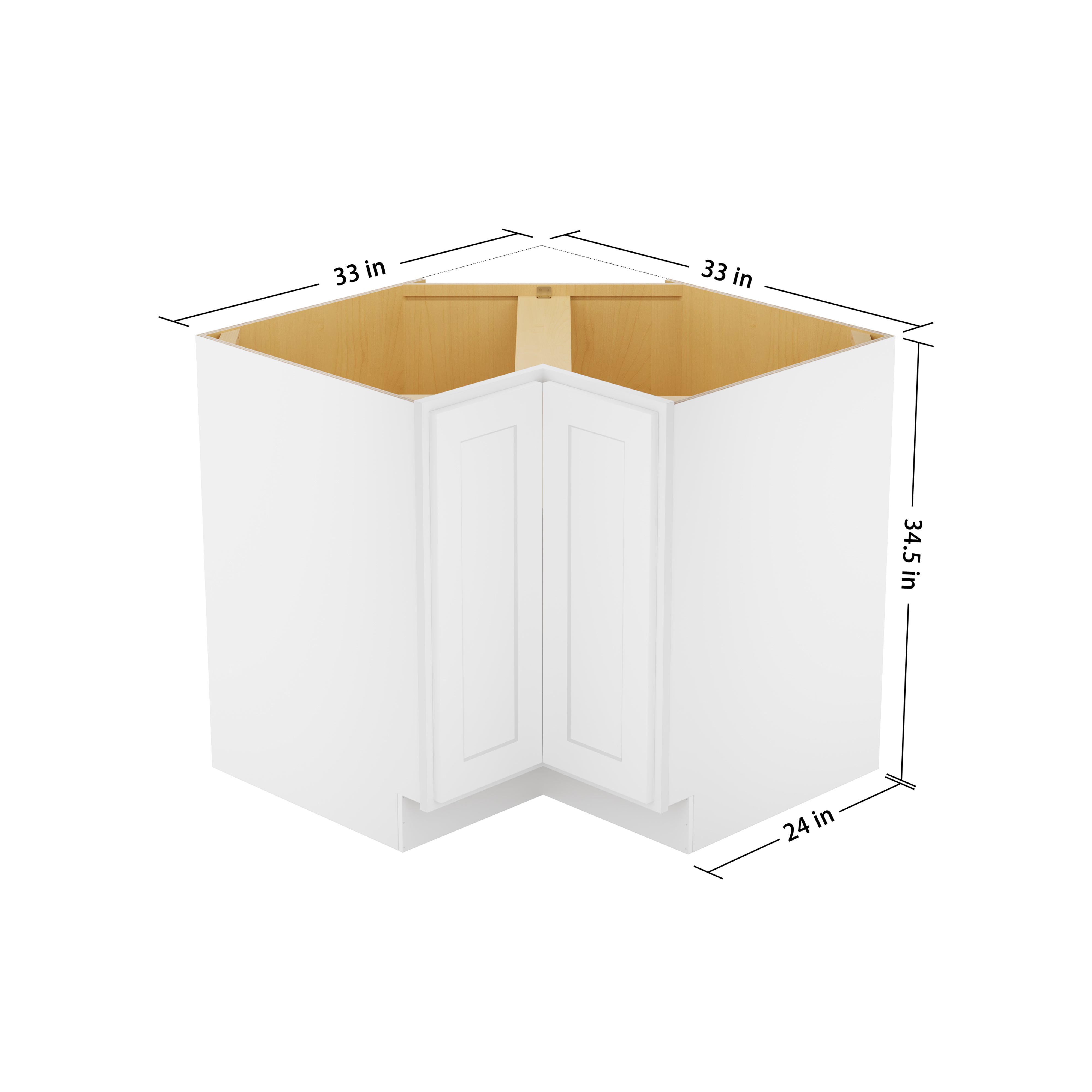 Easy-DIY 33-in W x 24-in D x 34.5-in H in Shaker White Ready to Assemble Easy Reach Base Kitchen Cabinet