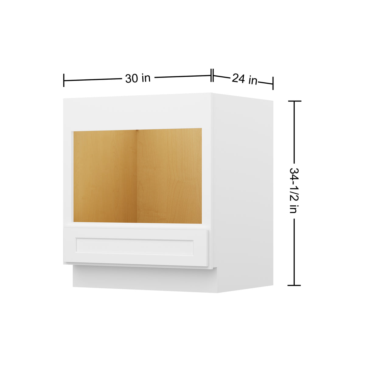 Easy-DIY 30-in W x 24-in D x 34.5-in H in Shaker White Ready to Assemble Microwave Base Kitchen Cabinet
