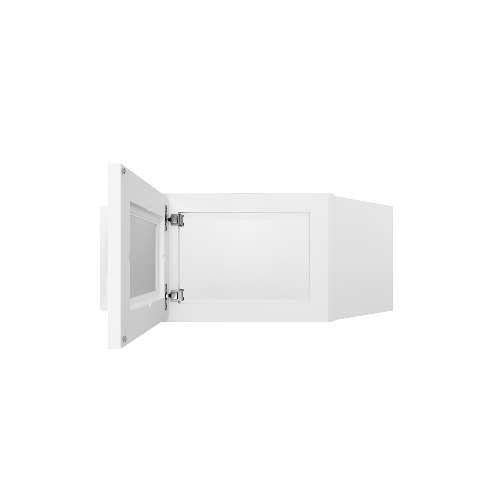 HOMLUX Easy-DIY 24-in W x 24-in D x 12-in H in Royal White Ready to Assemble Diagonal Corner Kitchen Cabinet Glass NOT included