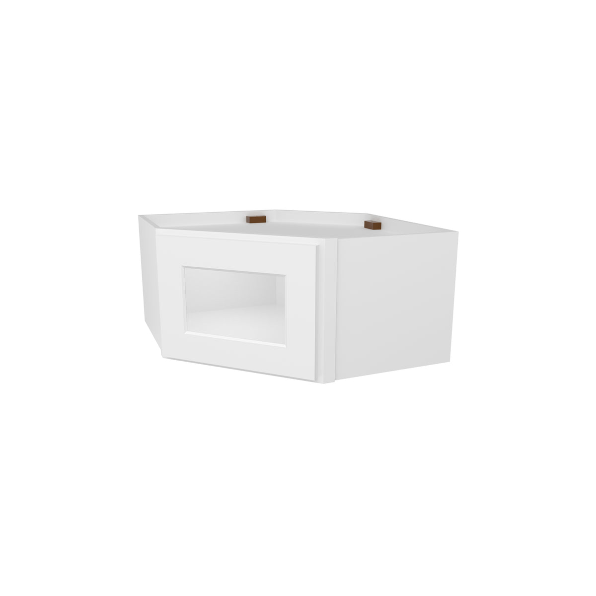 HOMLUX Easy-DIY 24-in W x 24-in D x 12-in H in Royal White Ready to Assemble Diagonal Corner Kitchen Cabinet Glass NOT included