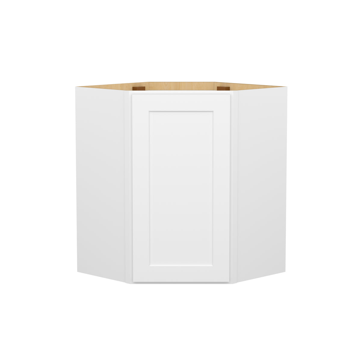 Easy-DIY 24-in W x 24-in D x 30-in H in Shaker White Plywood Ready to Assemble Wall Diagonal Kitchen Cabinet with 1D-2S
