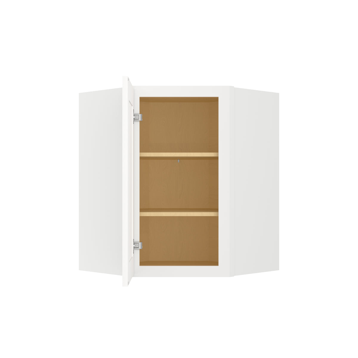 Easy-DIY 24-in W x 24-in D x 30-in H in Shaker White Plywood Ready to Assemble Wall Diagonal Kitchen Cabinet with 1D-2S
