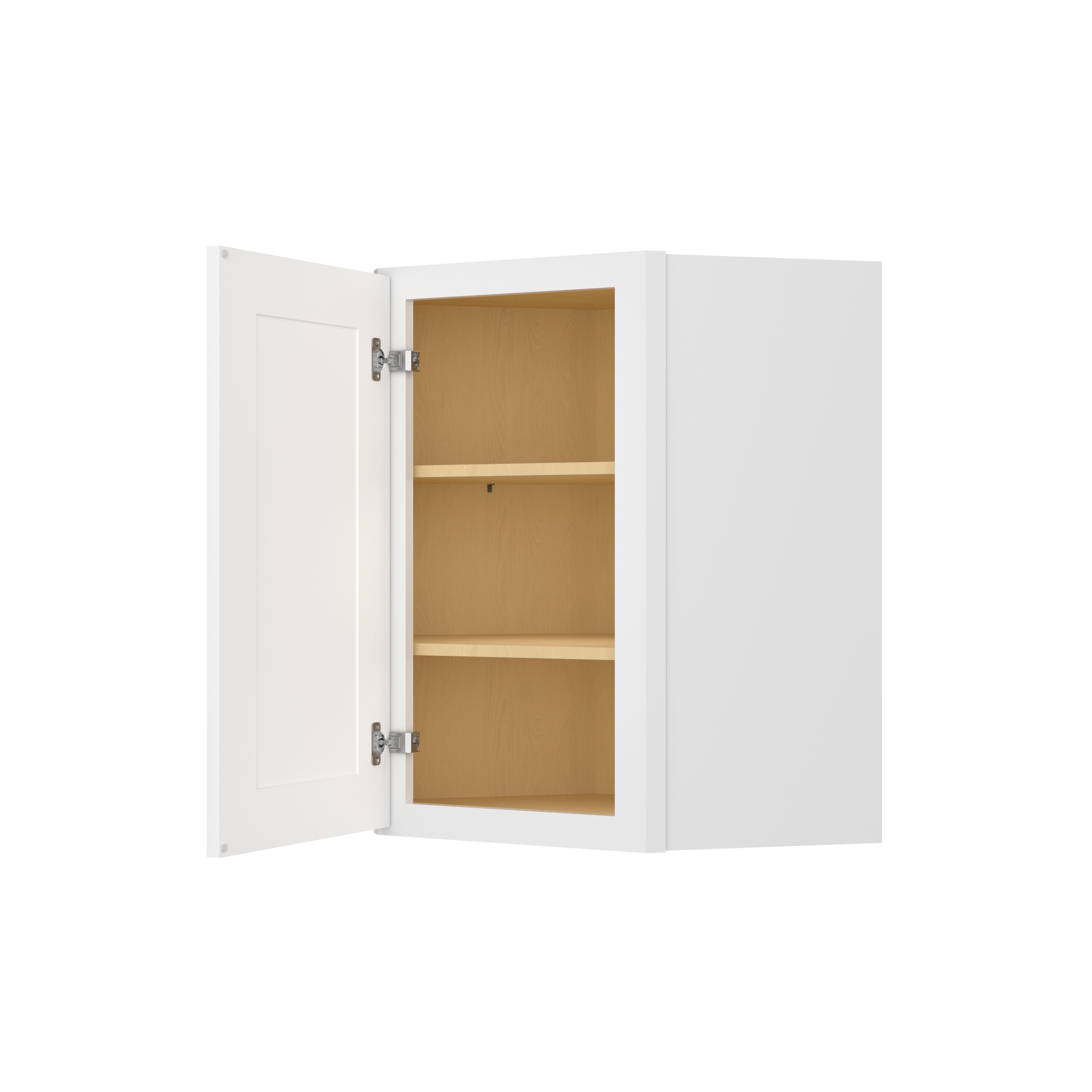 Easy-DIY 24-in W x 24-in D x 30-in H in Shaker White Plywood Ready to Assemble Wall Diagonal Kitchen Cabinet with 1D-2S