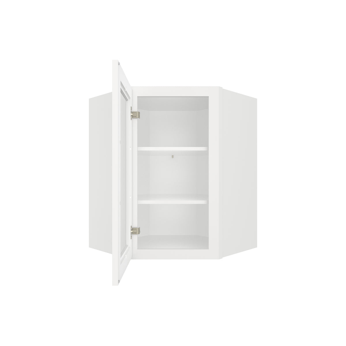 HOMLUX Easy-DIY 24-in W x 24-in D x 30-in H in Royal White Ready to Assemble Diagonal Corner Kitchen Cabinet Glass NOT included