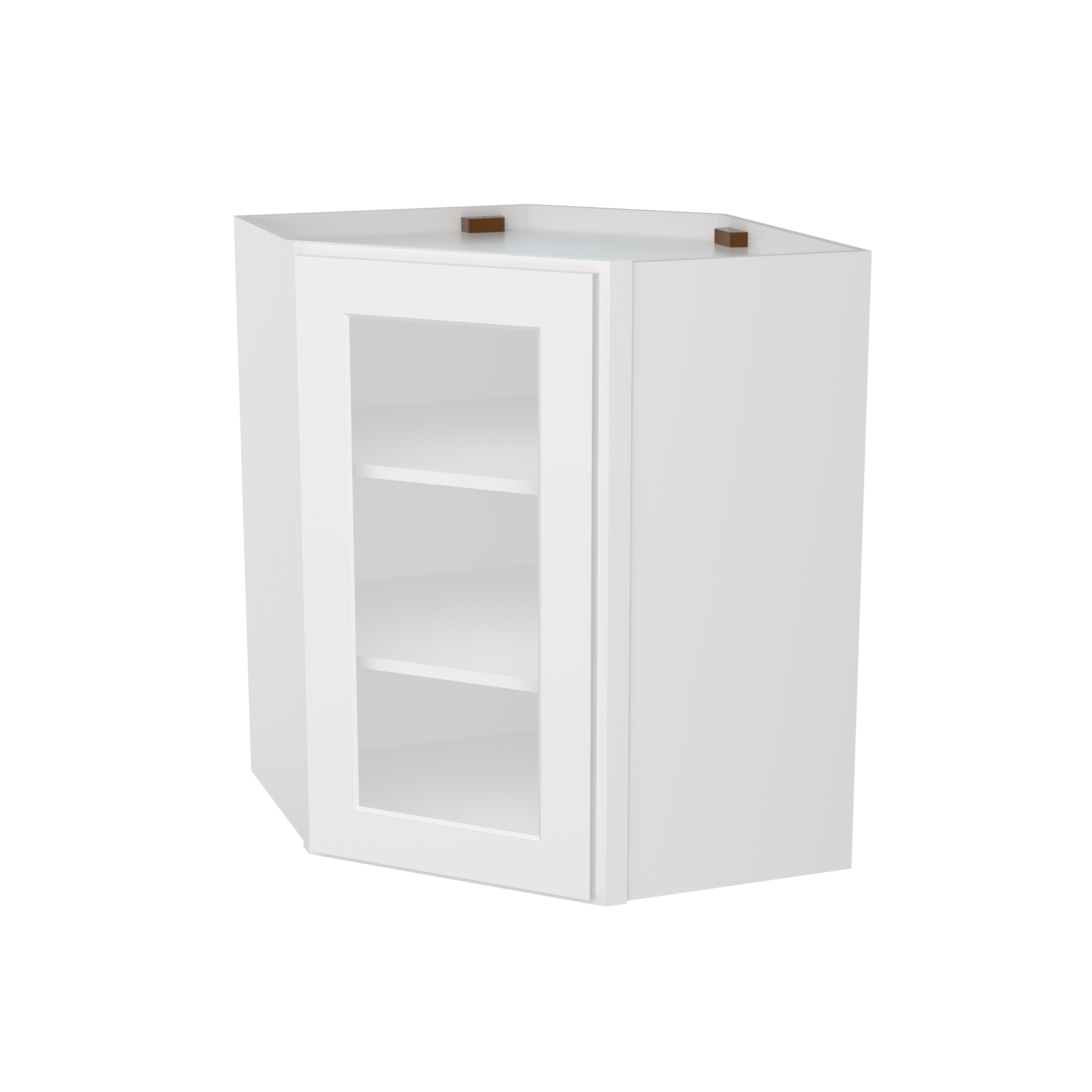 HOMLUX Easy-DIY 24-in W x 24-in D x 30-in H in Royal White Ready to Assemble Diagonal Corner Kitchen Cabinet Glass NOT included