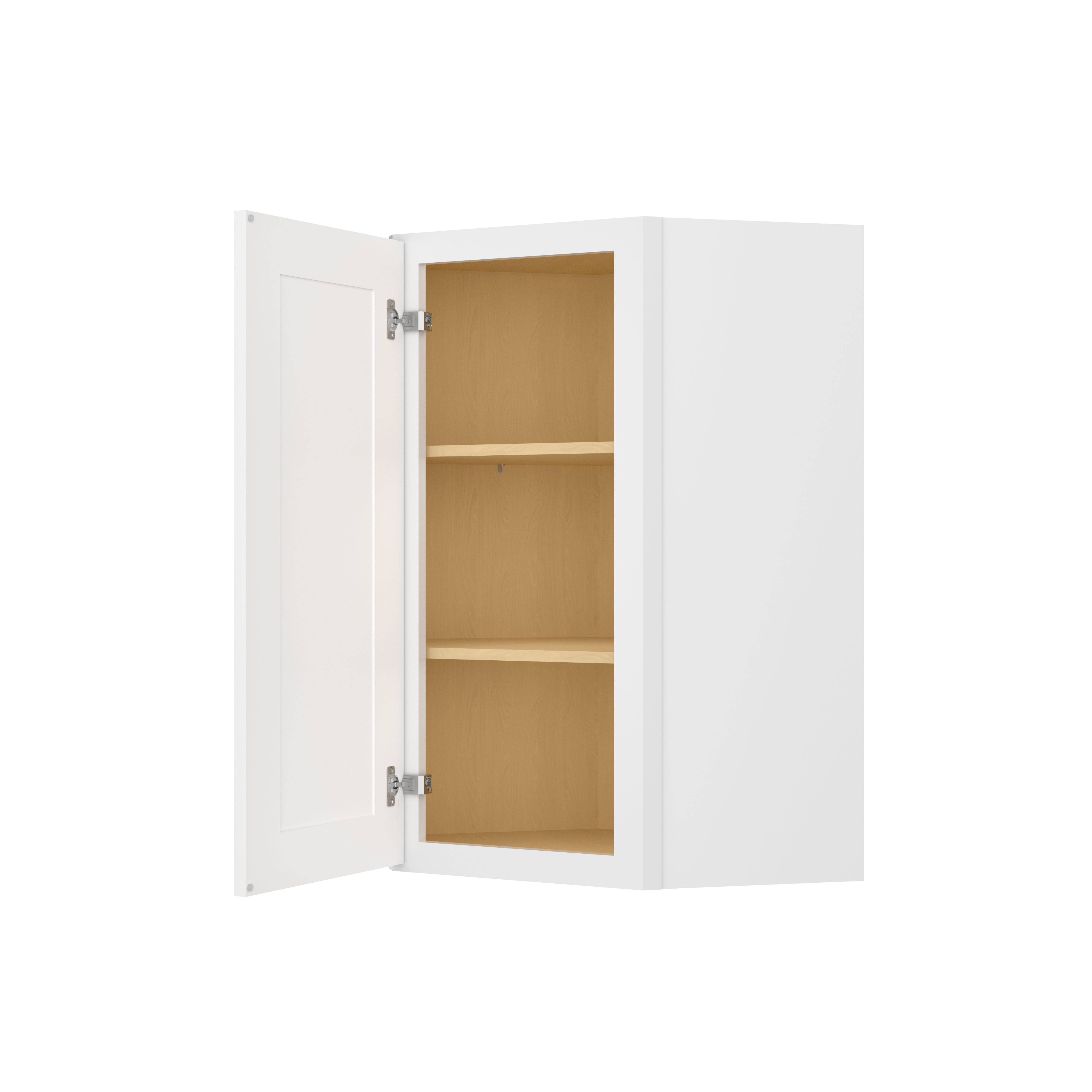 Easy-DIY 24-in W x 24-in D x 36-in H in Shaker White Plywood Ready to Assemble Wall Diagonal Kitchen Cabinet with 1D-2S