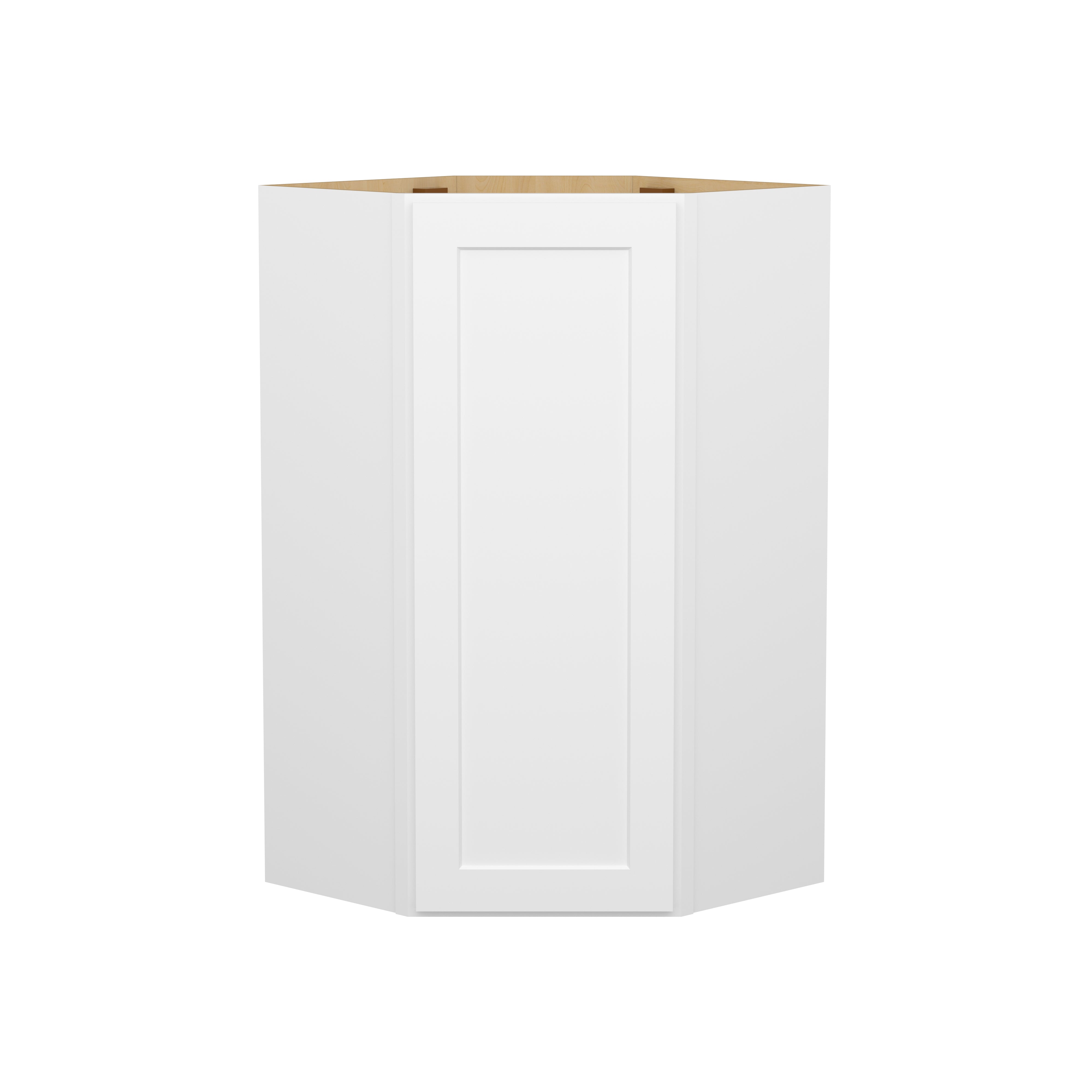 Easy-DIY 24-in W x 24-in D x 42-in H in Shaker White Plywood Ready to Assemble Wall Diagonal Kitchen Cabinet with 1D-3S