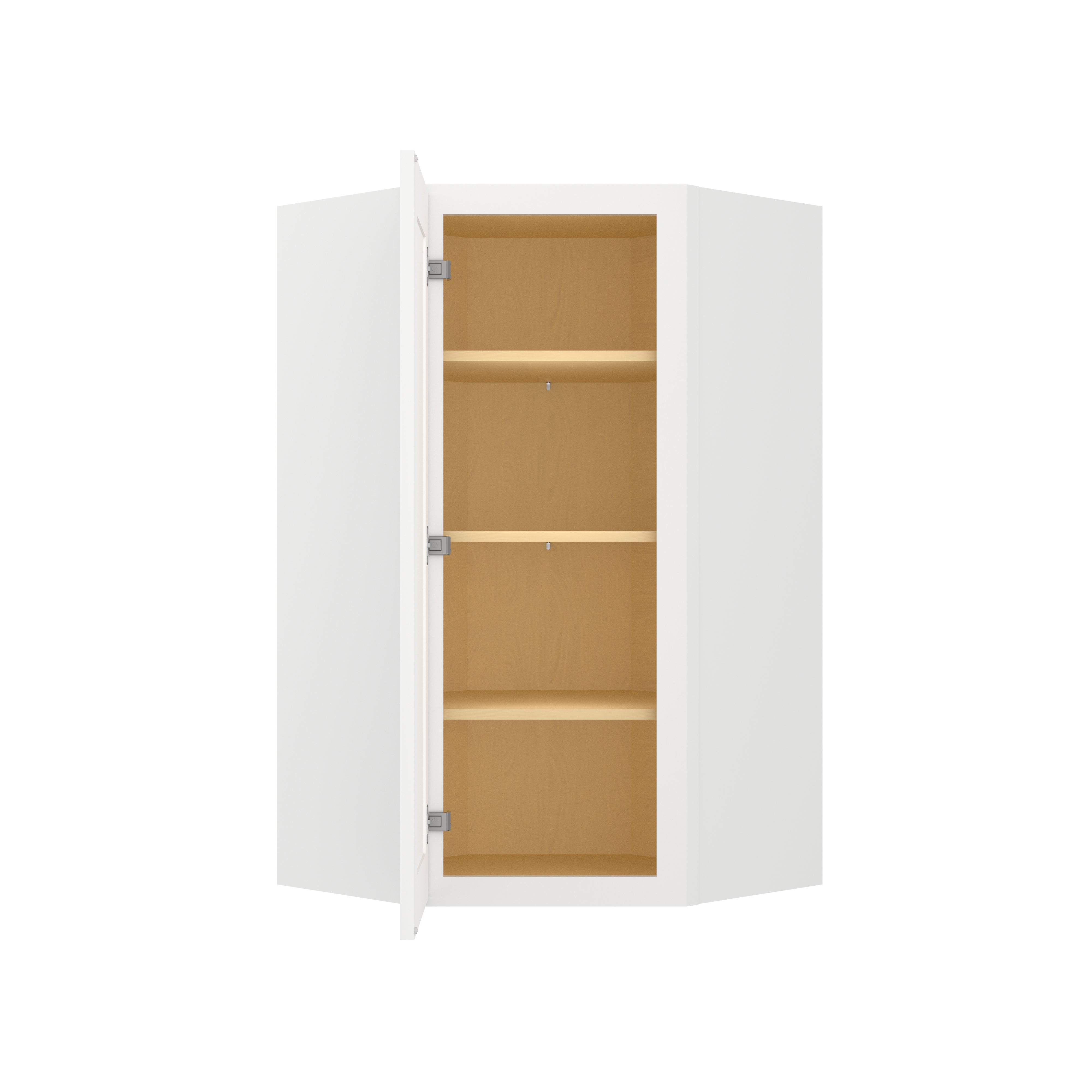 Easy-DIY 24-in W x 24-in D x 42-in H in Shaker White Plywood Ready to Assemble Wall Diagonal Kitchen Cabinet with 1D-3S