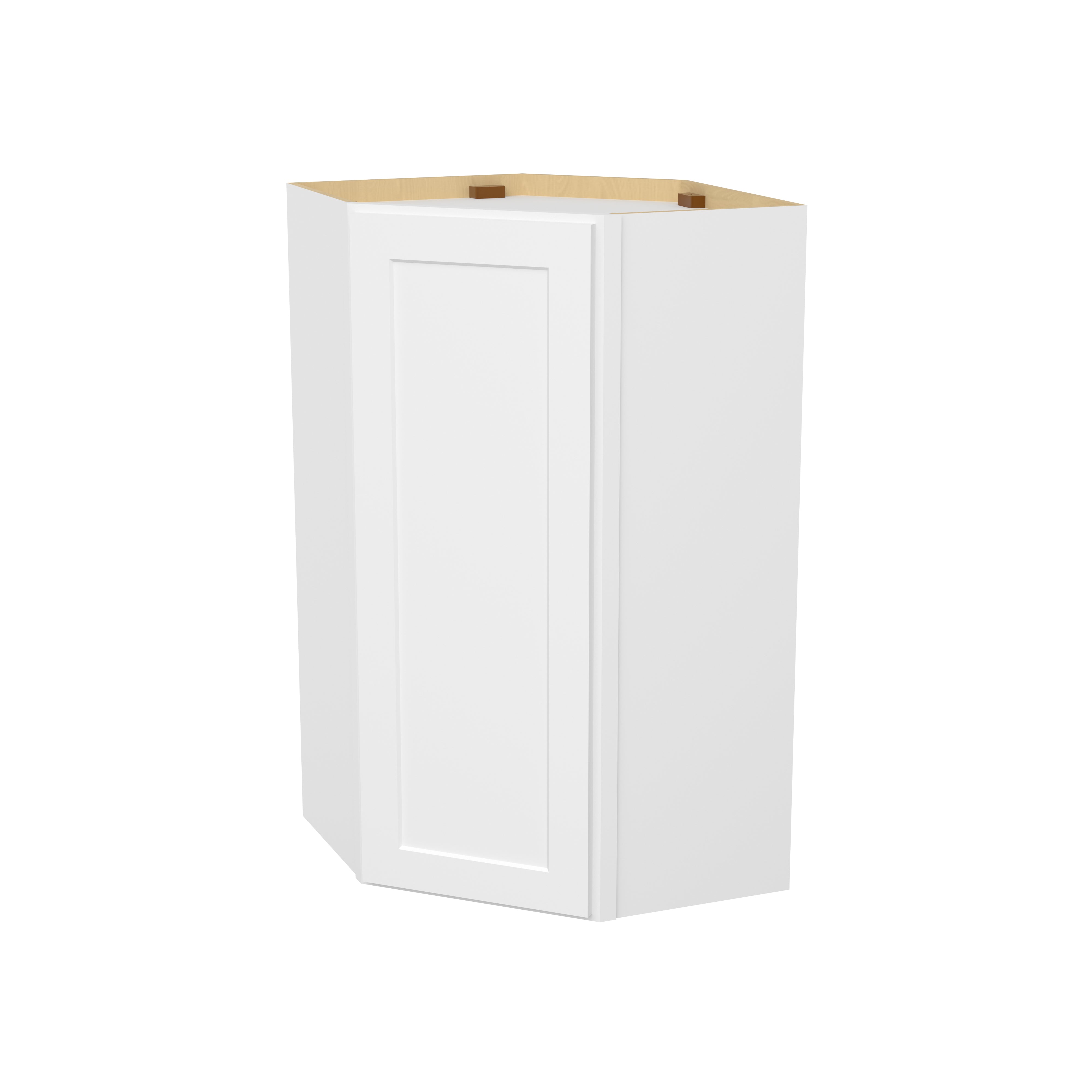 Easy-DIY 24-in W x 24-in D x 42-in H in Shaker White Plywood Ready to Assemble Wall Diagonal Kitchen Cabinet with 1D-3S