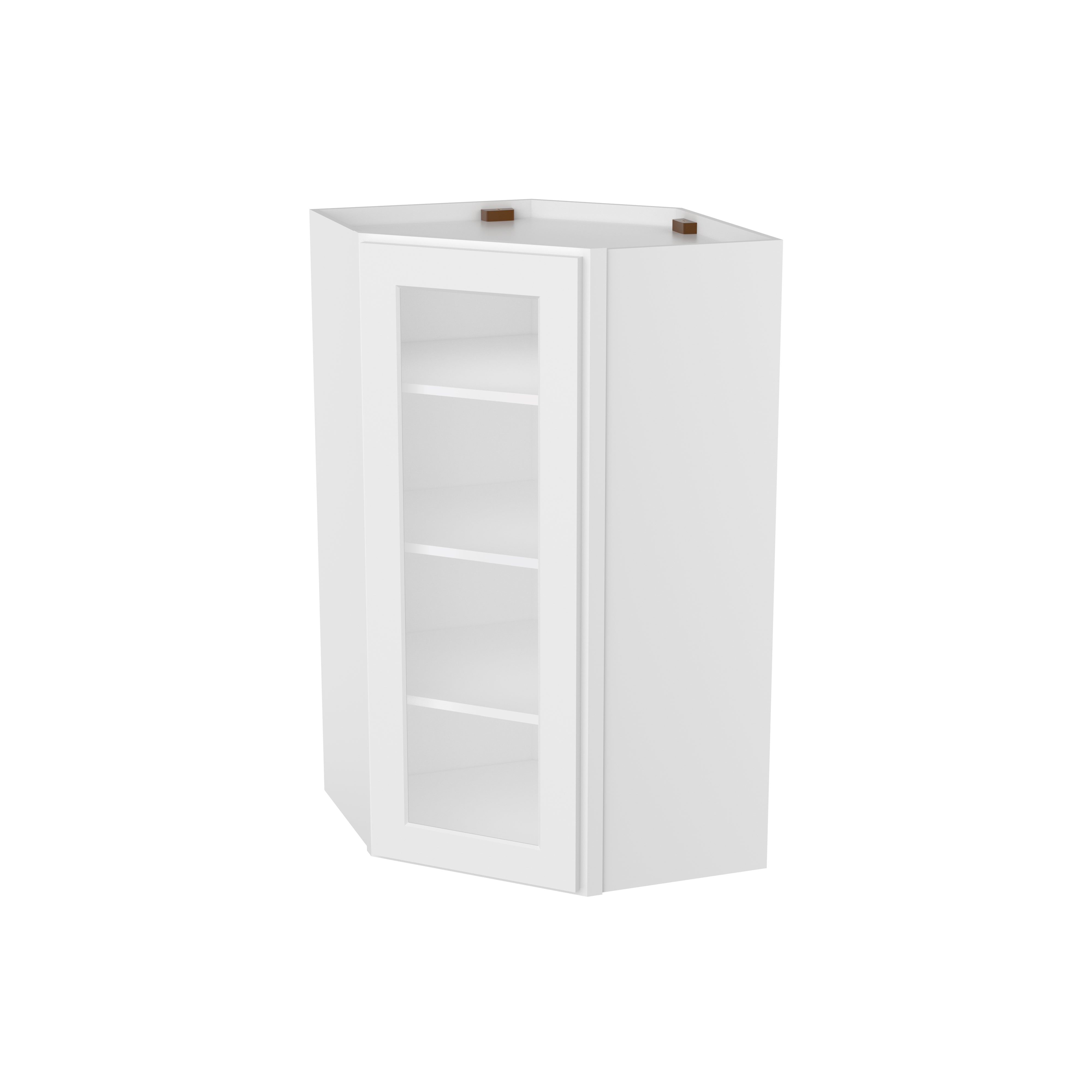 HOMLUX Easy-DIY 24-in W x 12-in D x 12-in H in Royal White Ready to Assemble Diagonal Corner Kitchen Cabinet Glass NOT included
