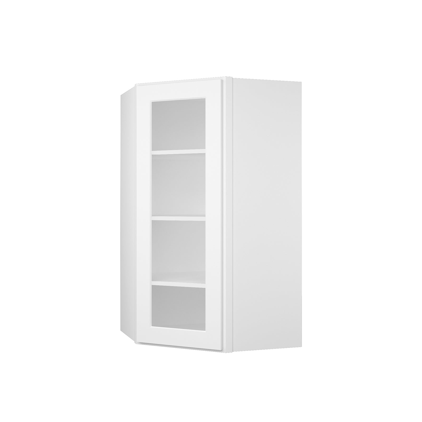 HOMLUX Easy-DIY 24-in W x 12-in D x 12-in H in Royal White Ready to Assemble Diagonal Corner Kitchen Cabinet Glass NOT included