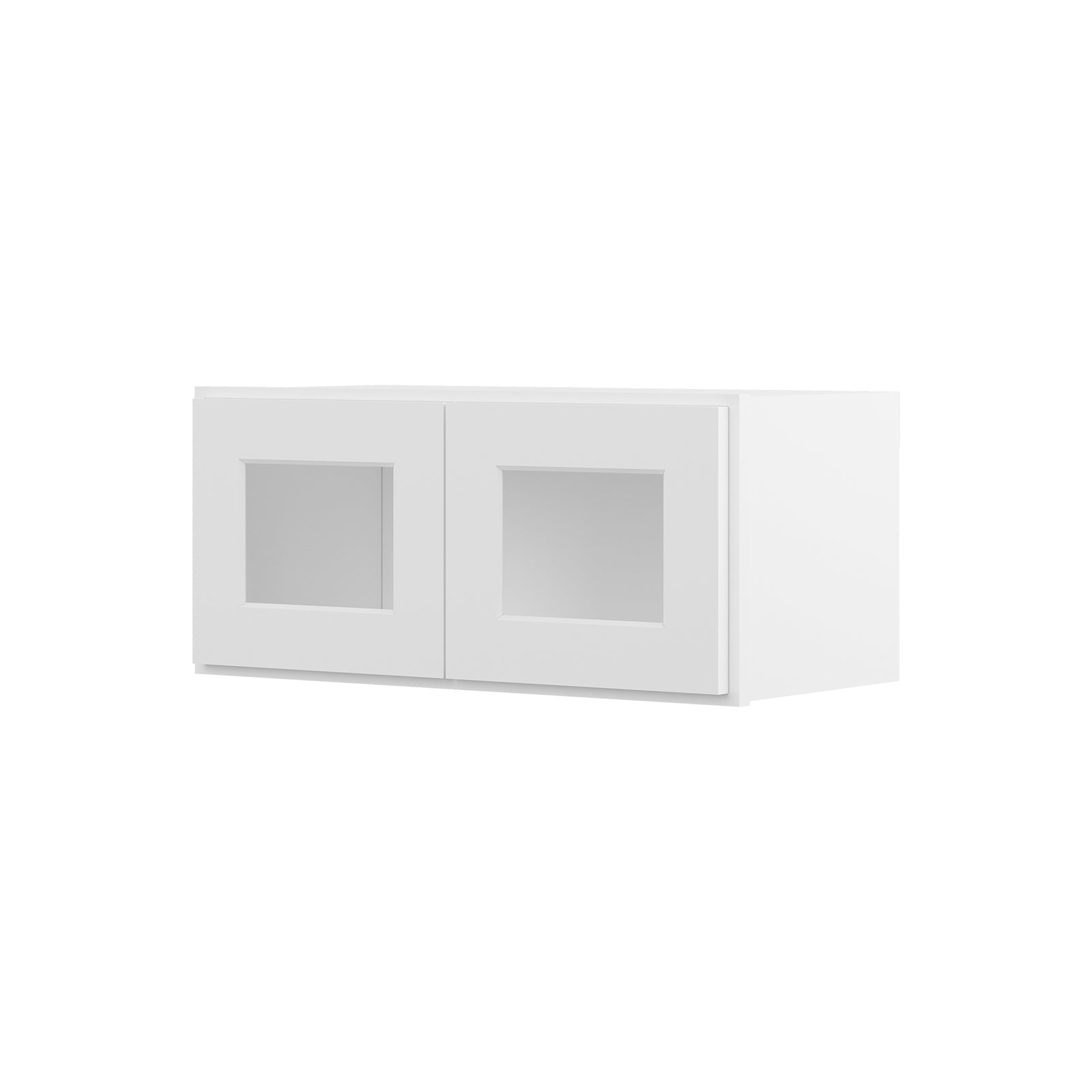 Easy-DIY 27-in W x 12-in D x 12-in H in Shaker White Ready to Assemble Wall Kitchen Cabinet Glass NOT Included