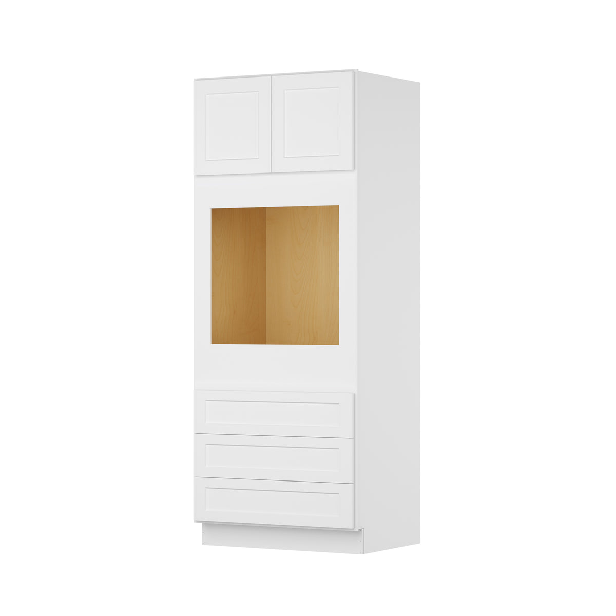 Easy-DIY 33-in W x 24-in D x 84-in H in Shaker White Ready to Assemble Oven Kitchen Cabinet