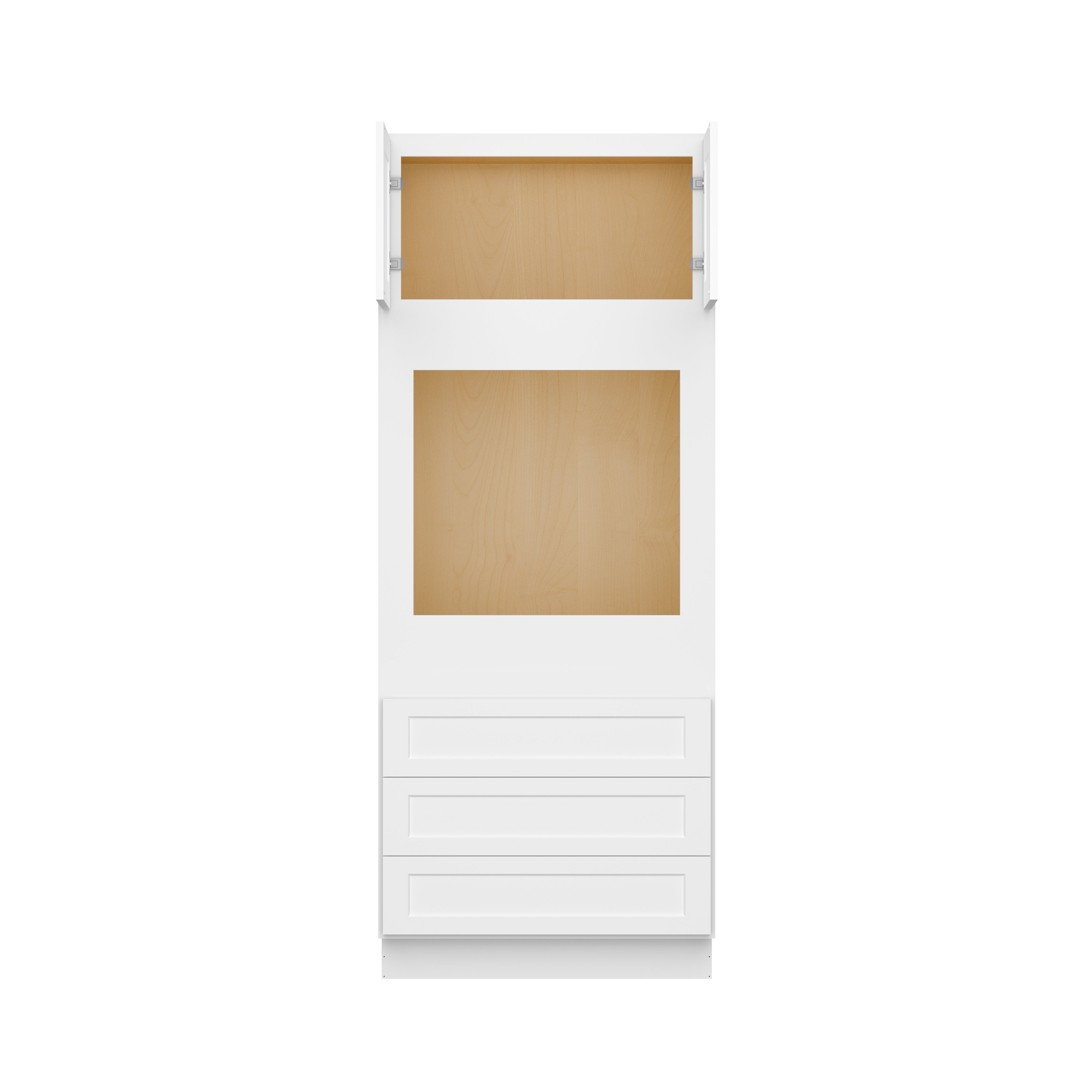 Easy-DIY 33-in W x 24-in D x 84-in H in Shaker White Ready to Assemble Oven Kitchen Cabinet