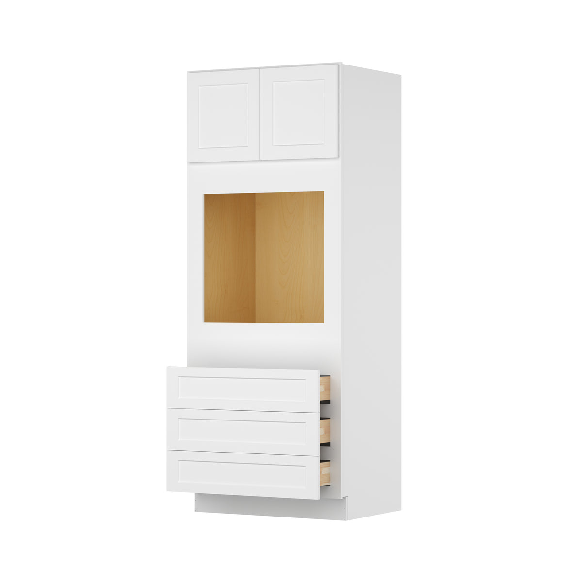 Easy-DIY 33-in W x 24-in D x 84-in H in Shaker White Ready to Assemble Oven Kitchen Cabinet