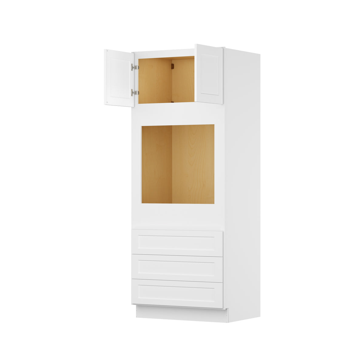 Easy-DIY 33-in W x 24-in D x 84-in H in Shaker White Ready to Assemble Oven Kitchen Cabinet