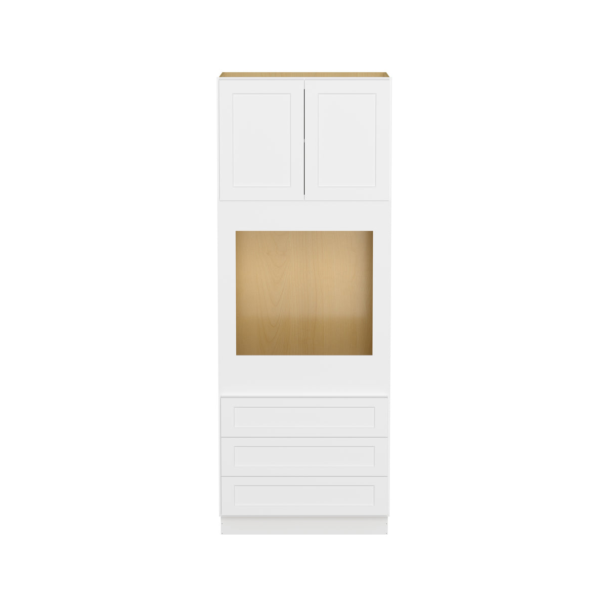 Easy-DIY 33-in W x 24-in D x 90-in H in Shaker White Ready to Assemble Oven Kitchen Cabinet