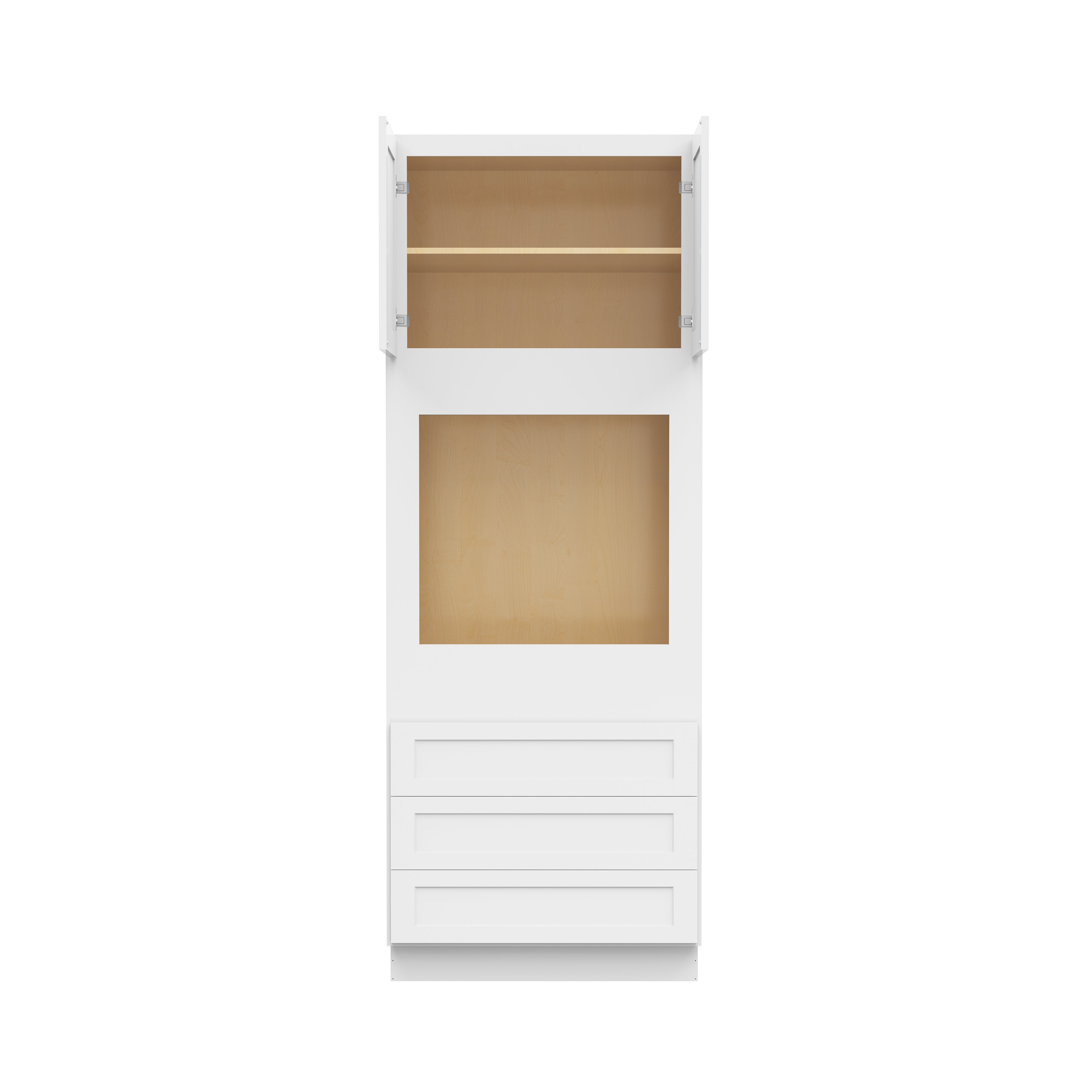 Easy-DIY 33-in W x 24-in D x 90-in H in Shaker White Ready to Assemble Oven Kitchen Cabinet