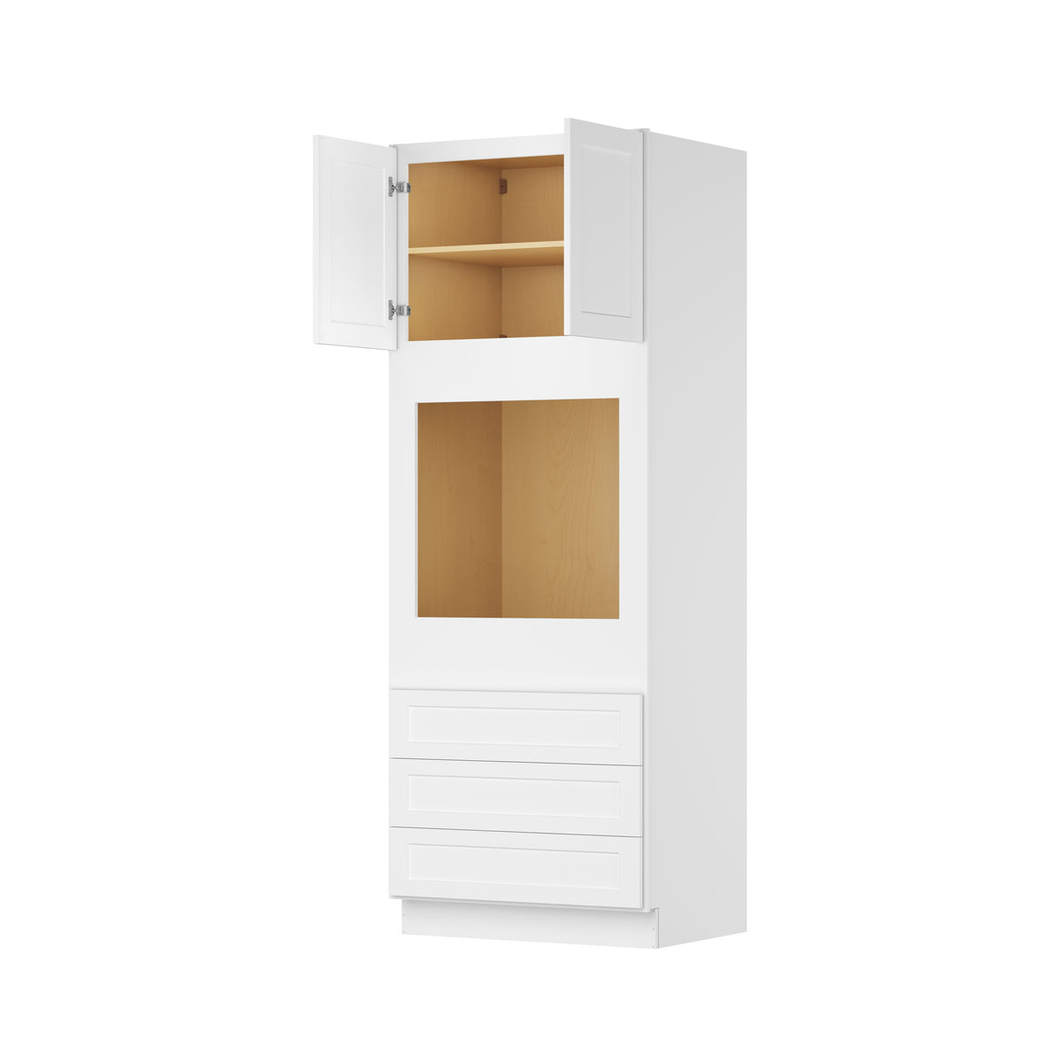 Easy-DIY 33-in W x 24-in D x 90-in H in Shaker White Ready to Assemble Oven Kitchen Cabinet