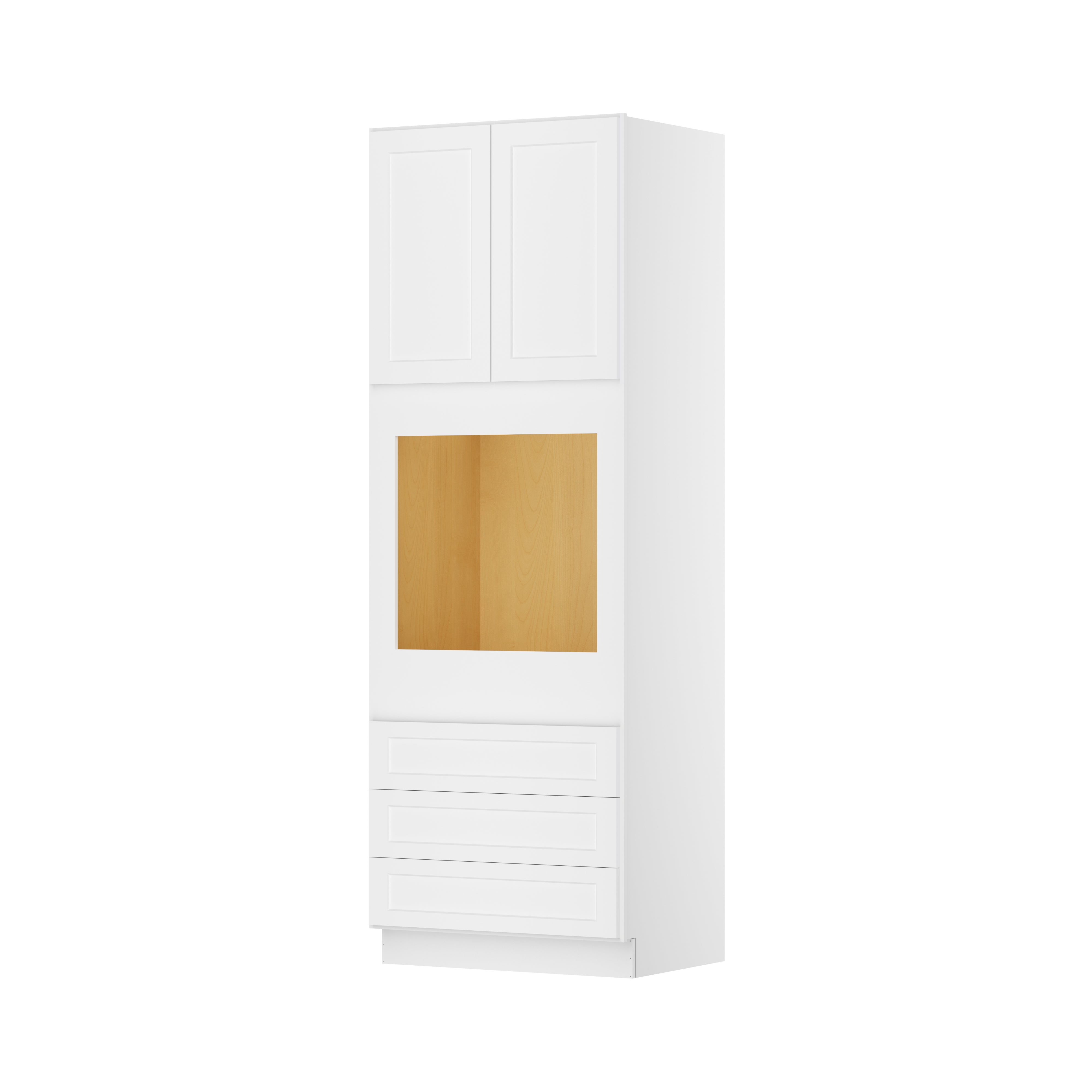 Easy-DIY 33-in W x 24-in D x 96-in H in Shaker White Ready to Assemble Oven Kitchen Cabinet