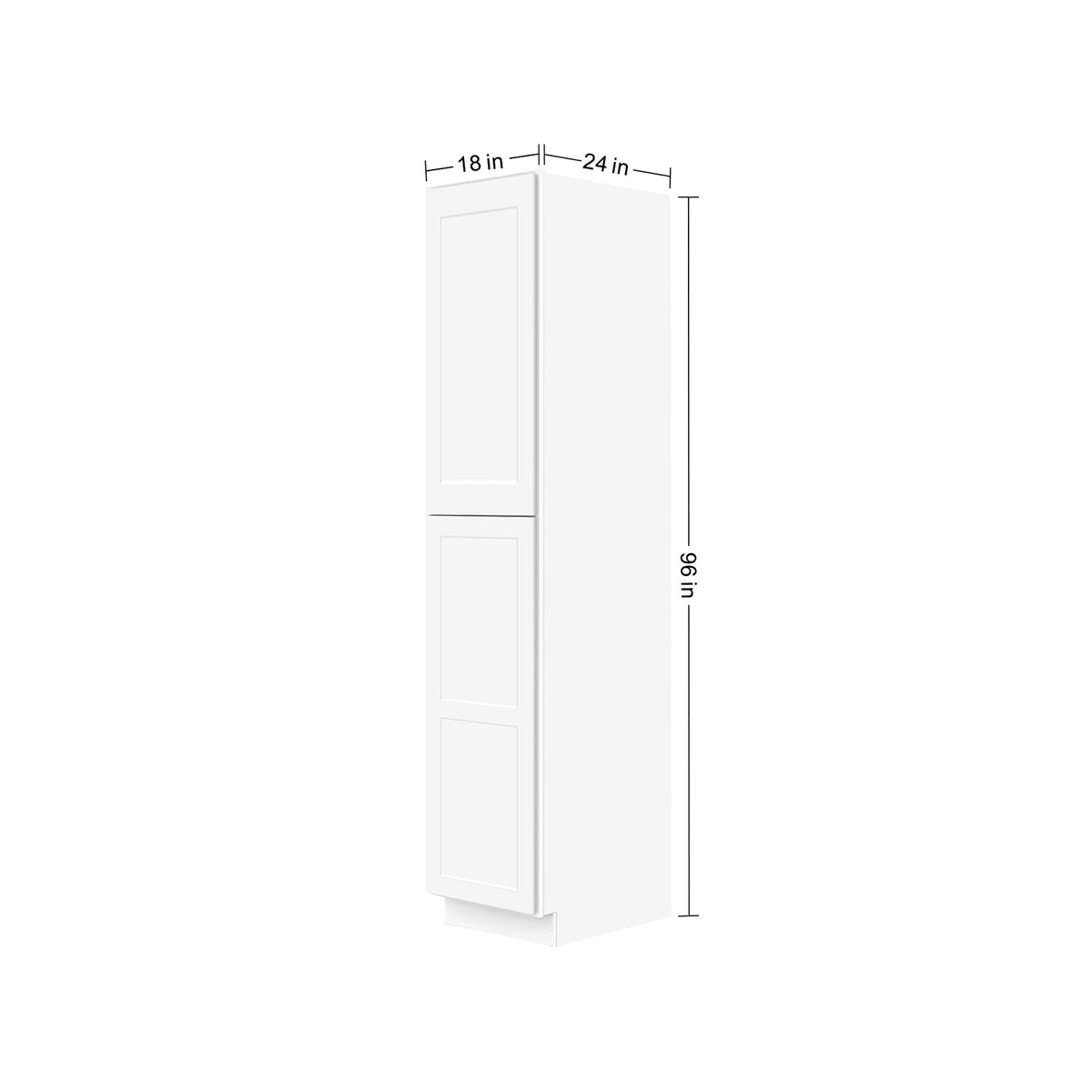 Easy-DIY 18-in W x 24-in D x 96-in H in Shaker White Ready to Assemble Utility Cabinets With Two Doors