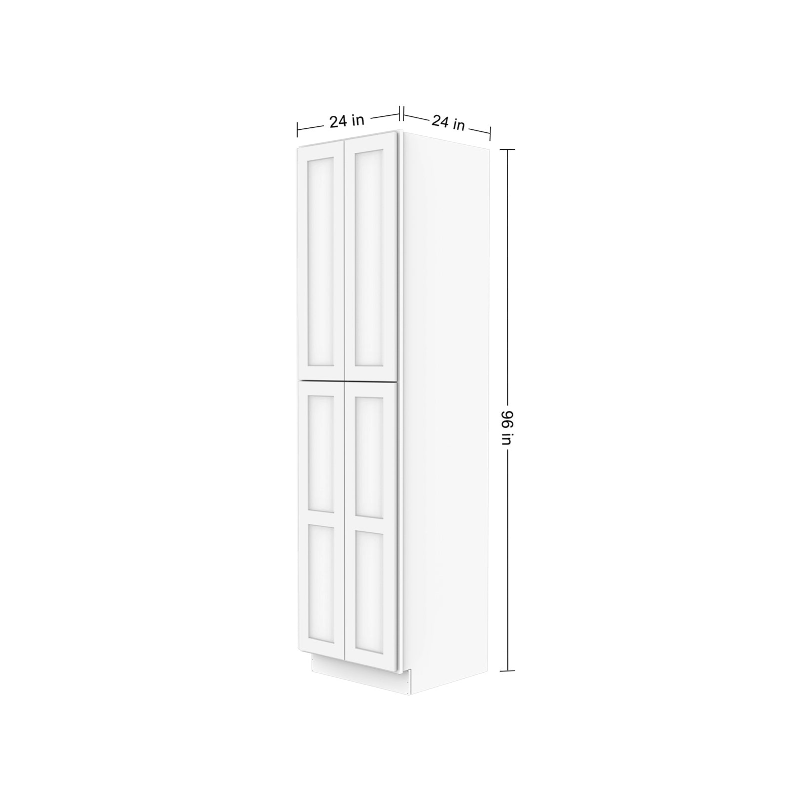 Easy-DIY 24-in W x 24-in D x 96-in H in Shaker White Ready to Assemble Utility Cabinets With Two Doors